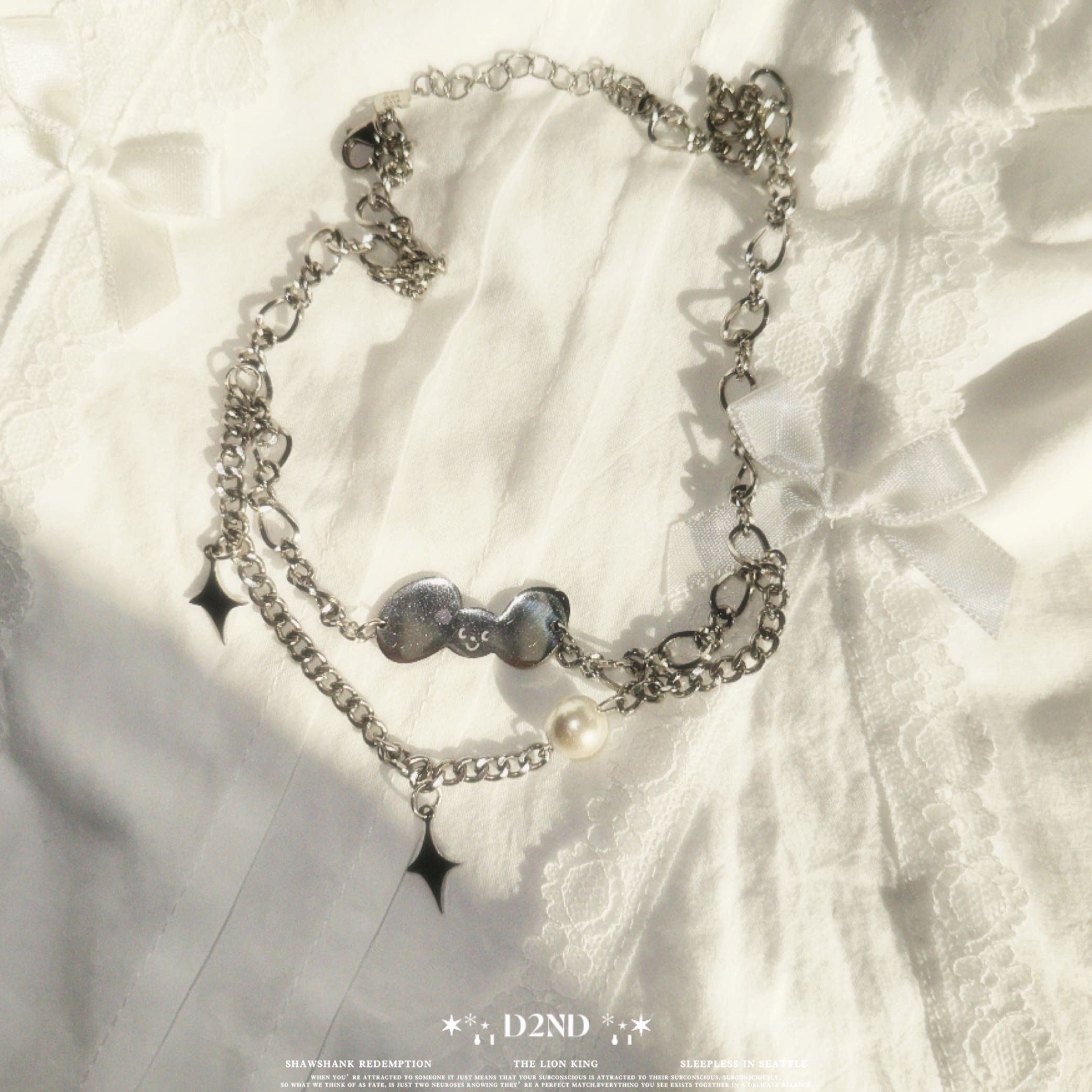 N14·DD沒有D｜꒰ ꒱預購· 韓系爆閃星星雙層項鍊｜雙層 星星 垂墜 項鍊