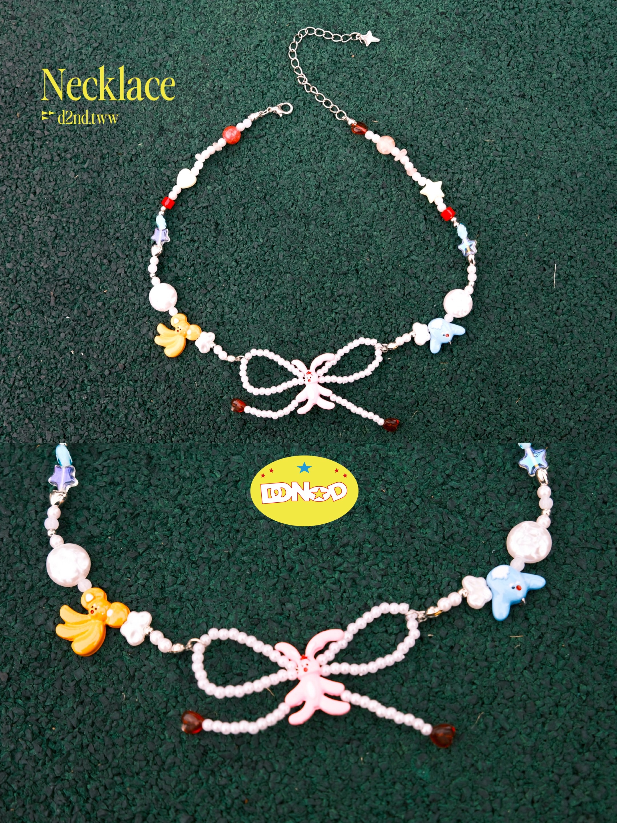 N16·DD沒有D｜꒰ ꒱現貨·怪物天使❦｜日系 串珠 項鍊 y2k蝴蝶結 日系森林系 復古 秋冬