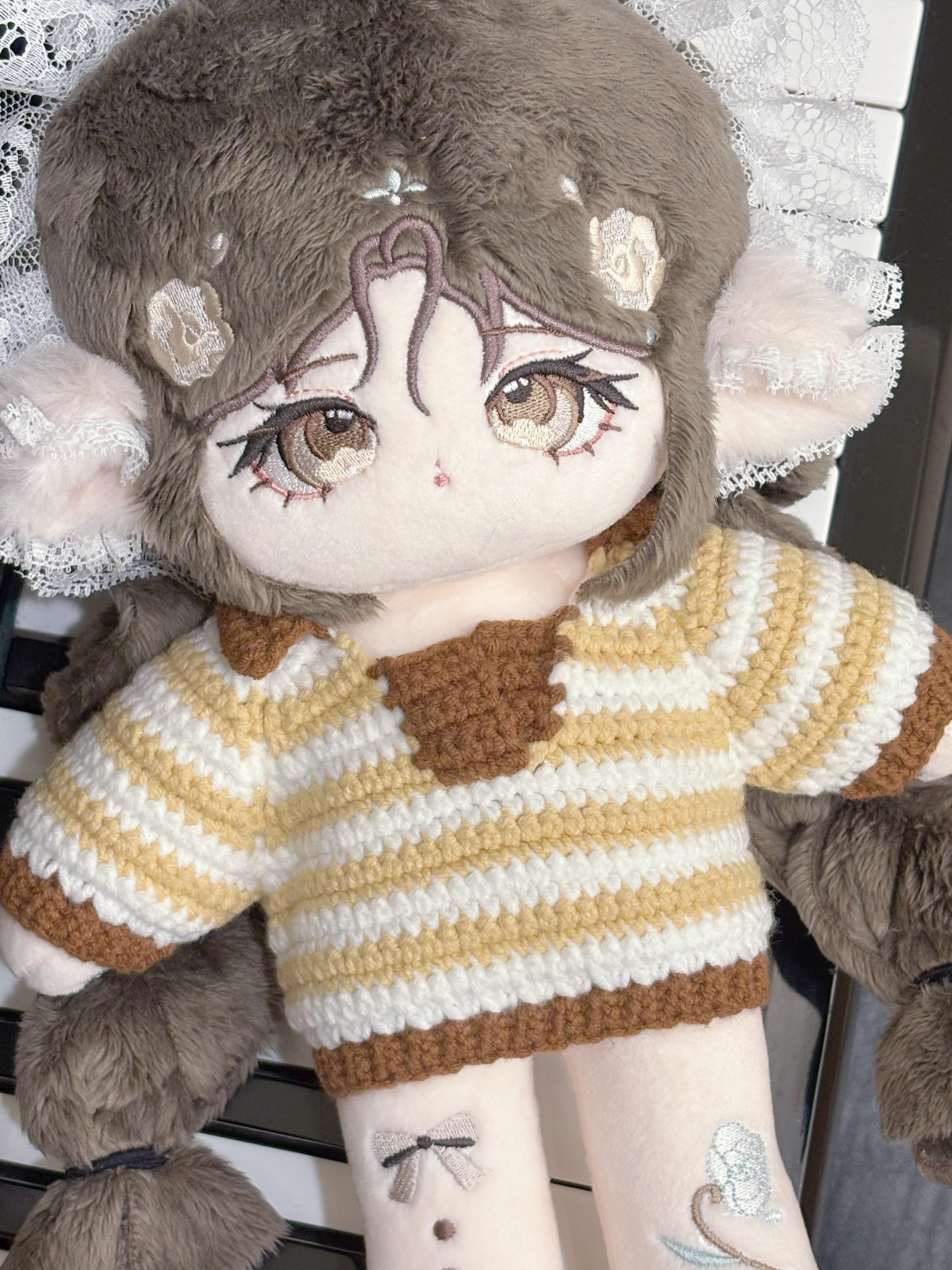 果汁派對 | 20cm鉤織毛衣 咖啡牛奶