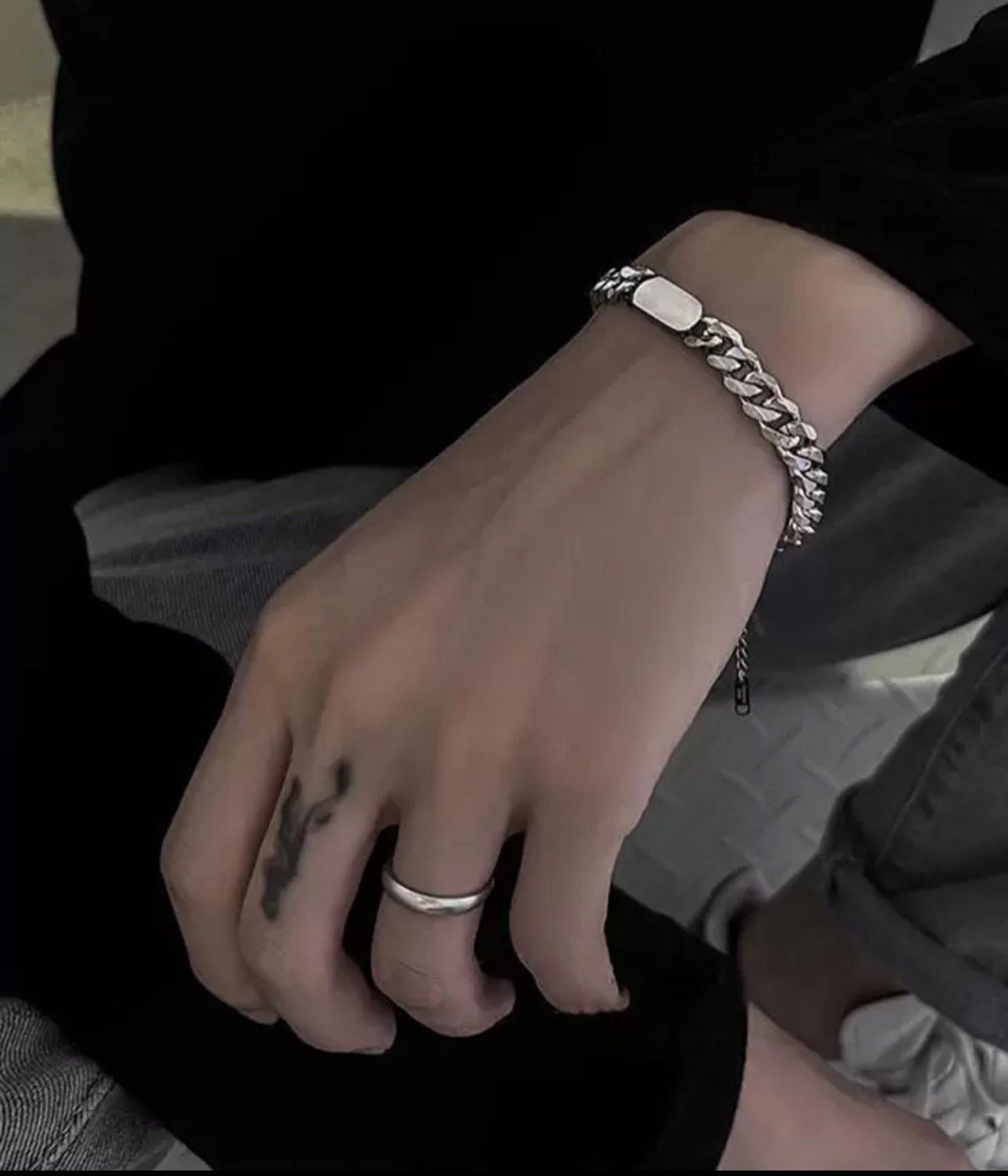 C3-023朋克風格不鏽鋼金屬手鏈 時尚珠寶 首飾 男女穿搭