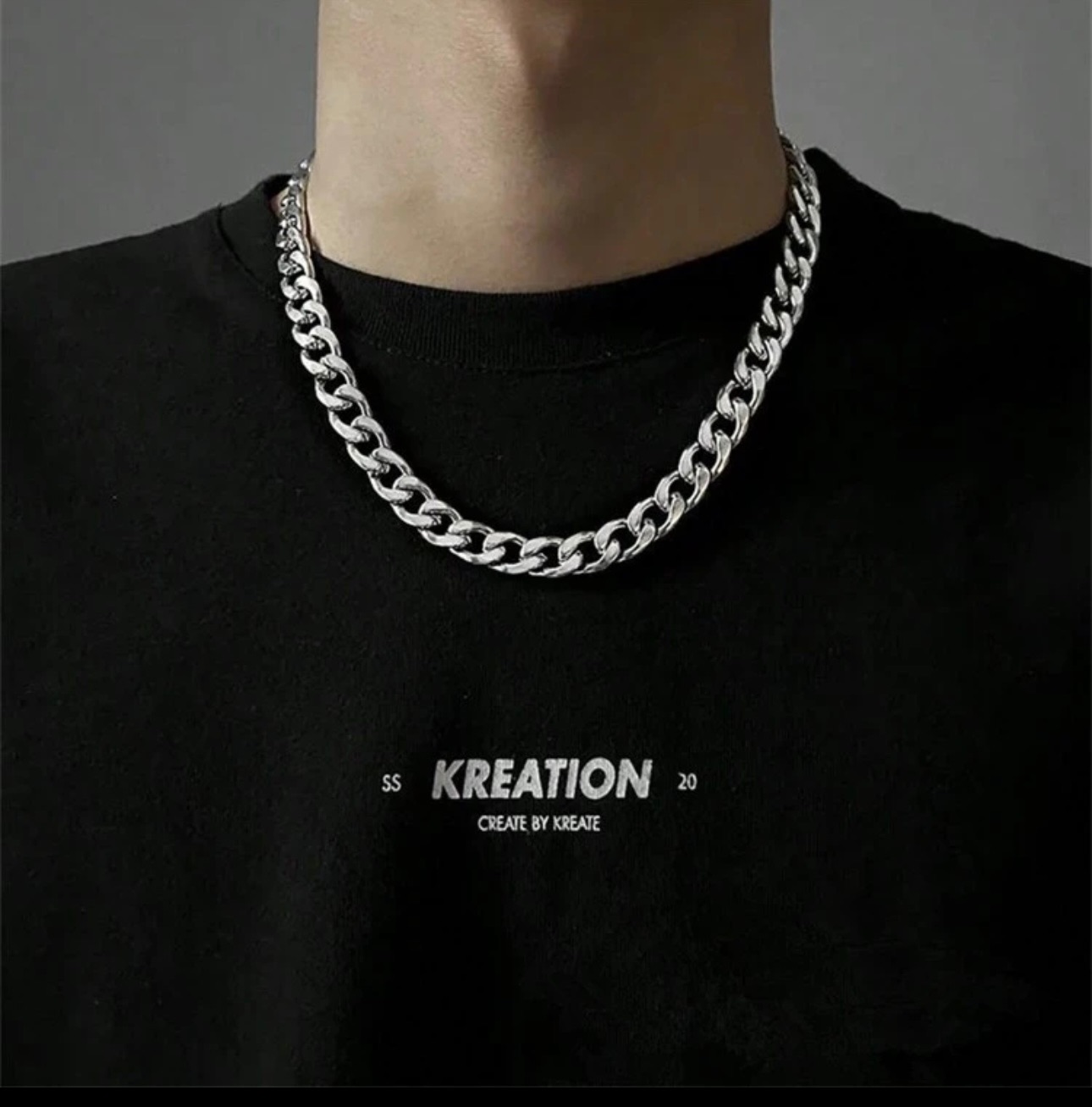 C3-030【化合選物】經典男士古巴鍊 不鏽鋼鏈 美式街頭風格 首飾 男生穿搭