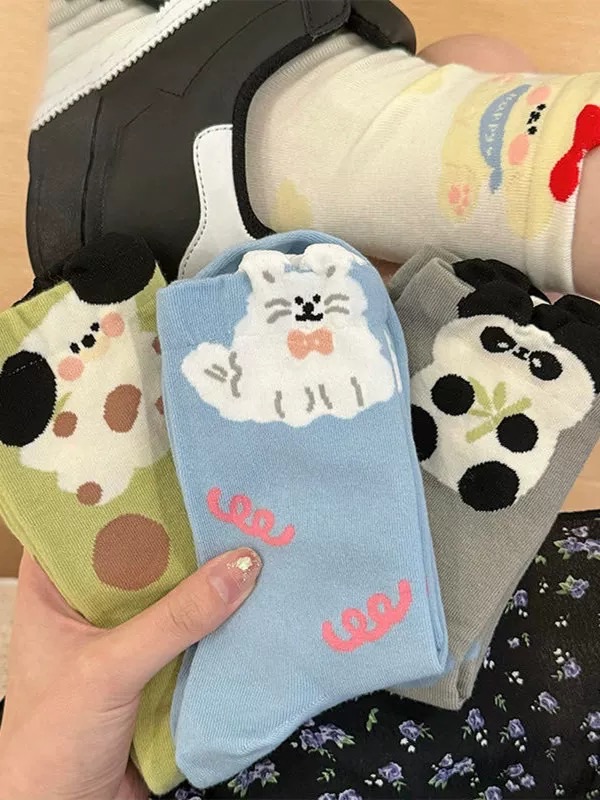 可愛中筒襪