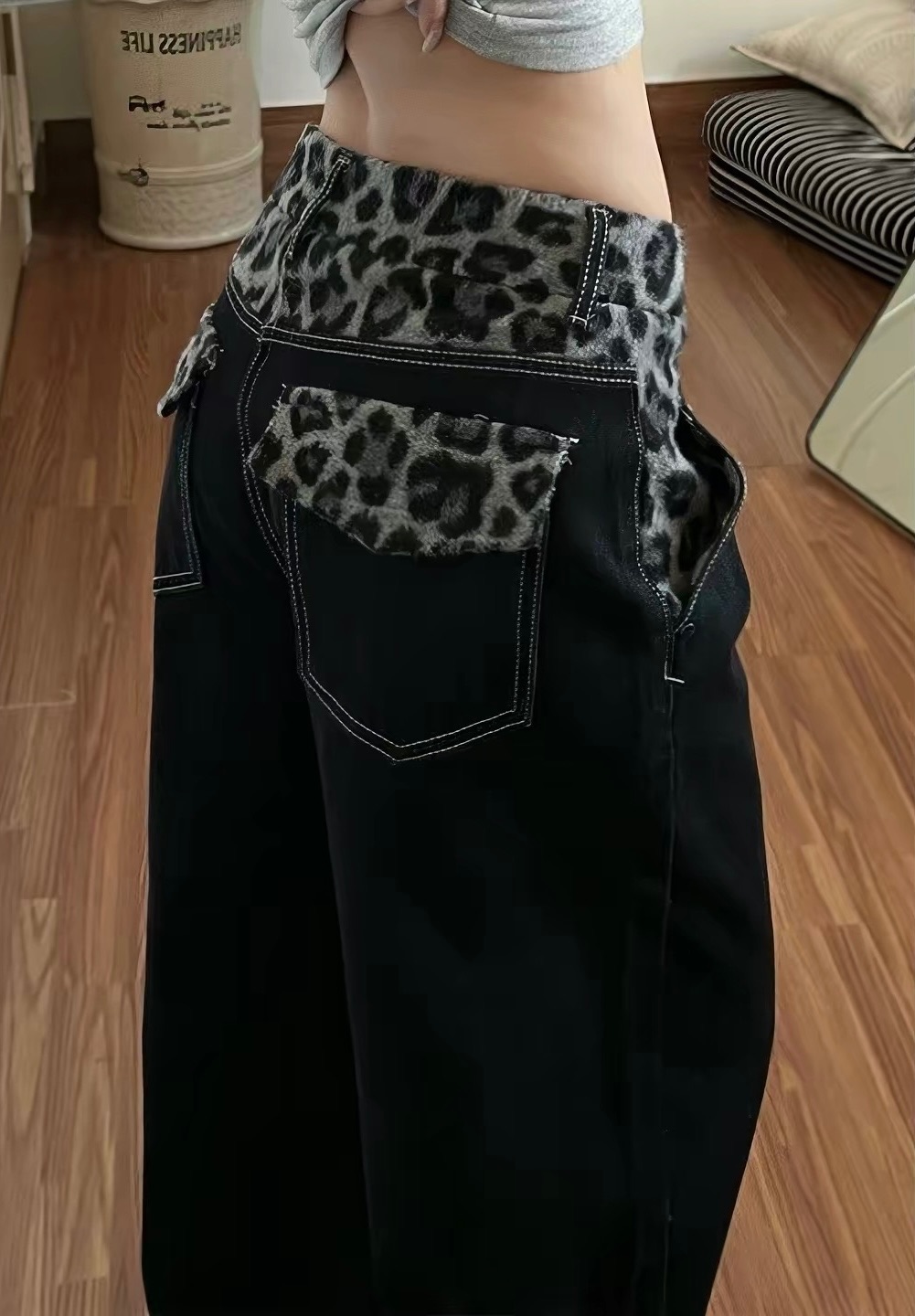 豹紋牛仔褲