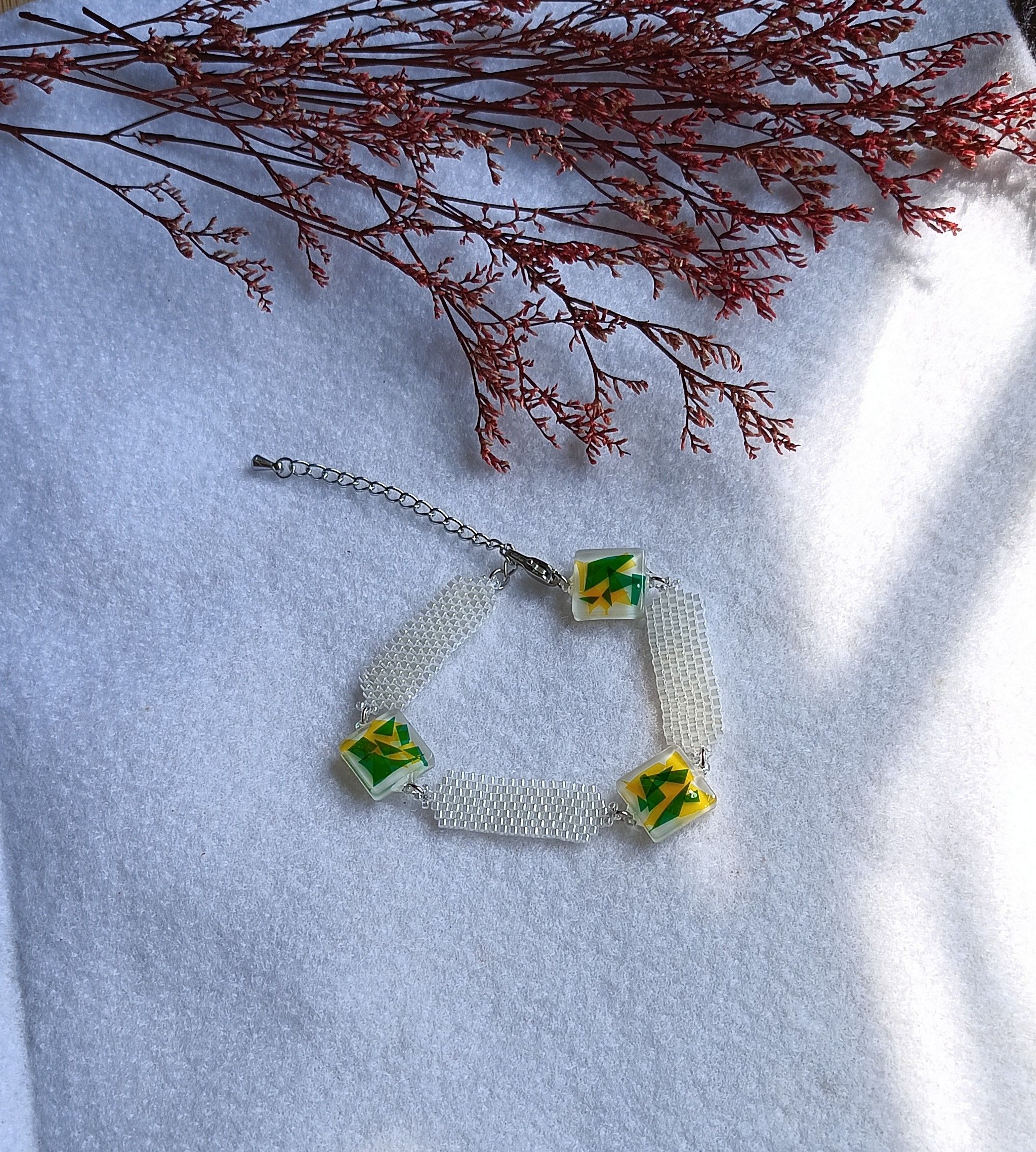 【手工樹酯幾何手鍊】清新自然風格✨