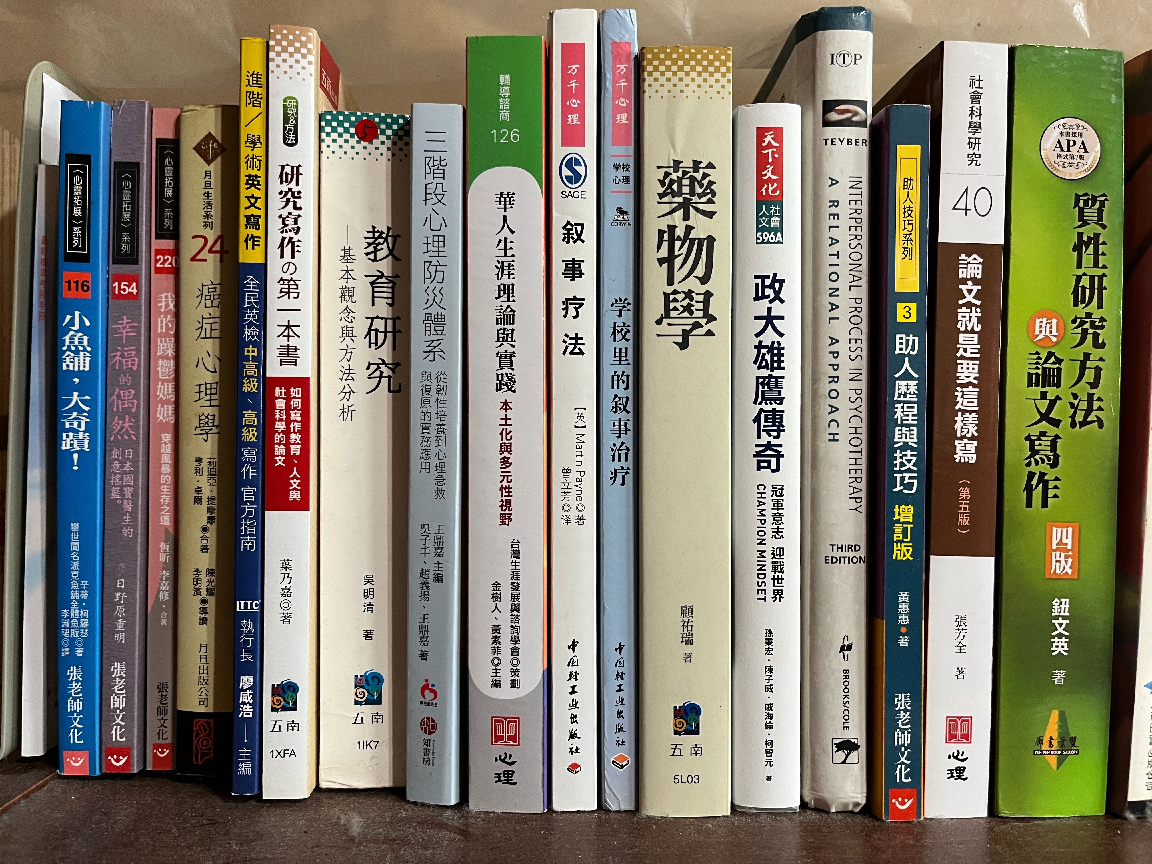 諮商所、心理學及教育學相關書籍