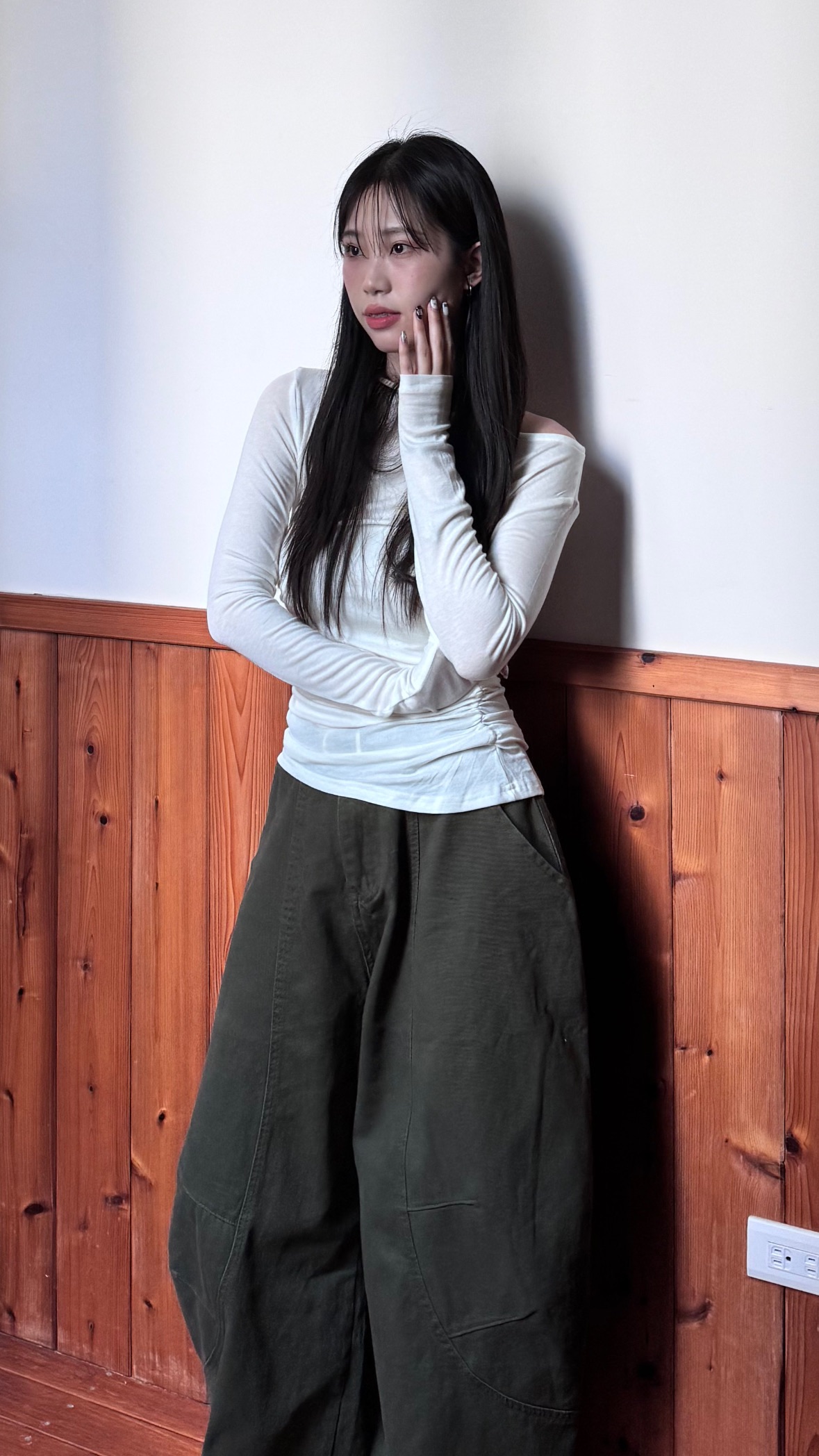 超推熱賣款！！掐腰斜肩上衣