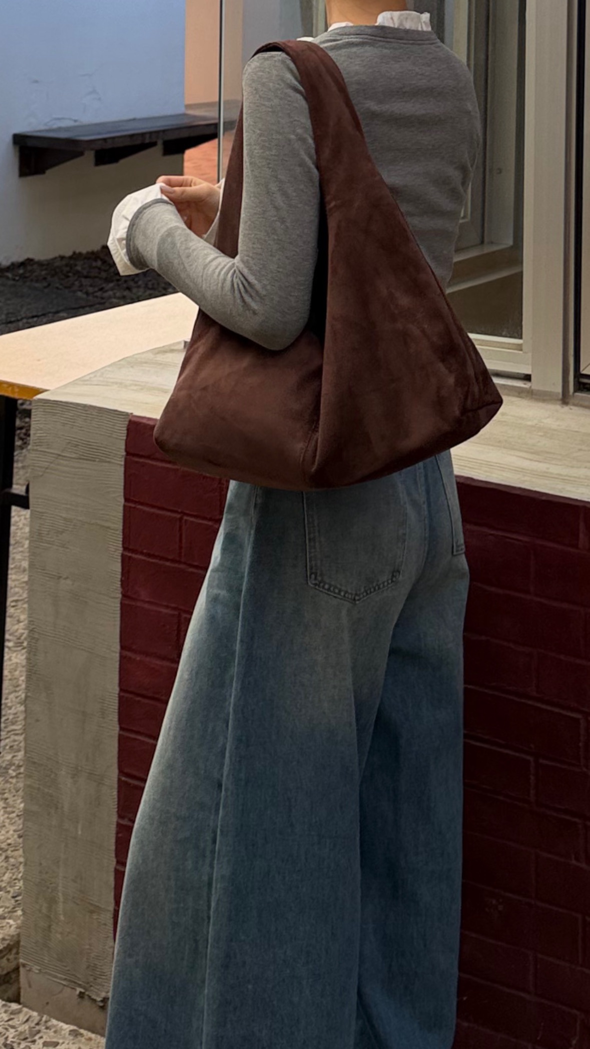 大容量麂皮絨單肩包