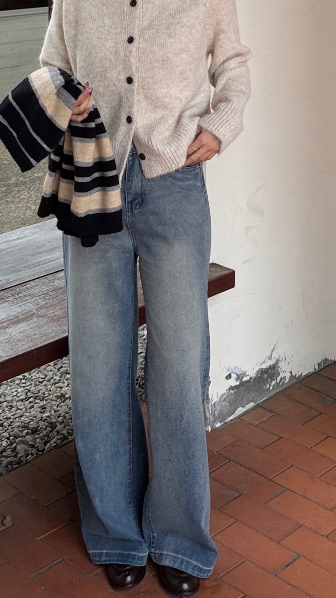 命定款百搭無死角！！懷舊刷色直筒牛仔褲