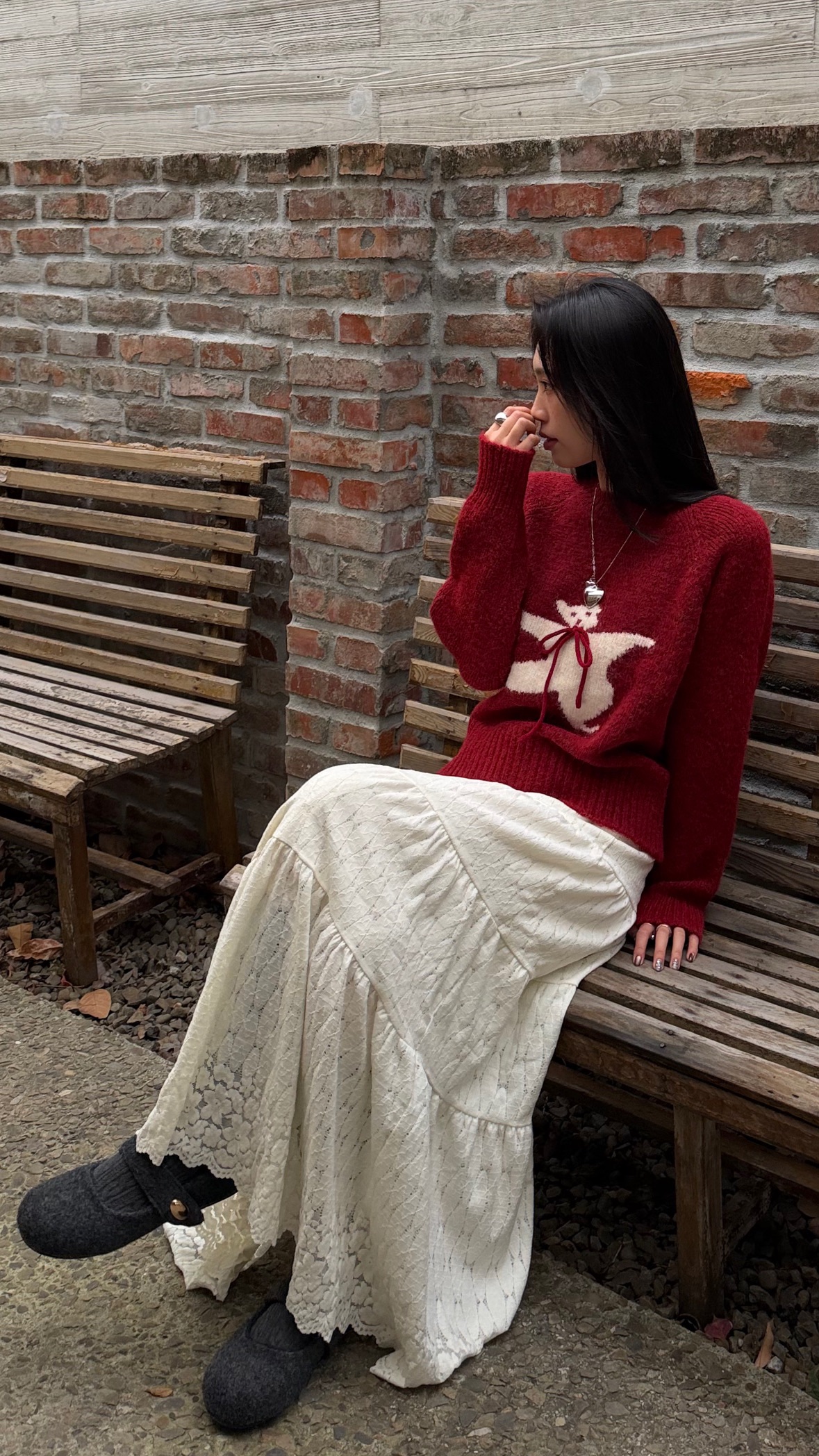 不挑身型 重工蕾絲提花刺繡蛋糕裙