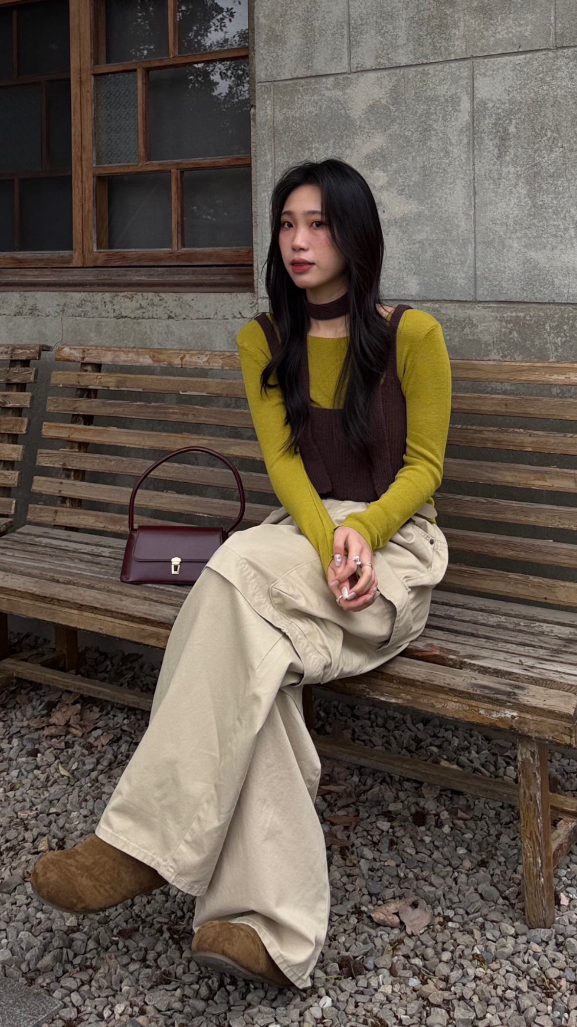 006/質感高訂!針織長袖+疊穿背心兩件套