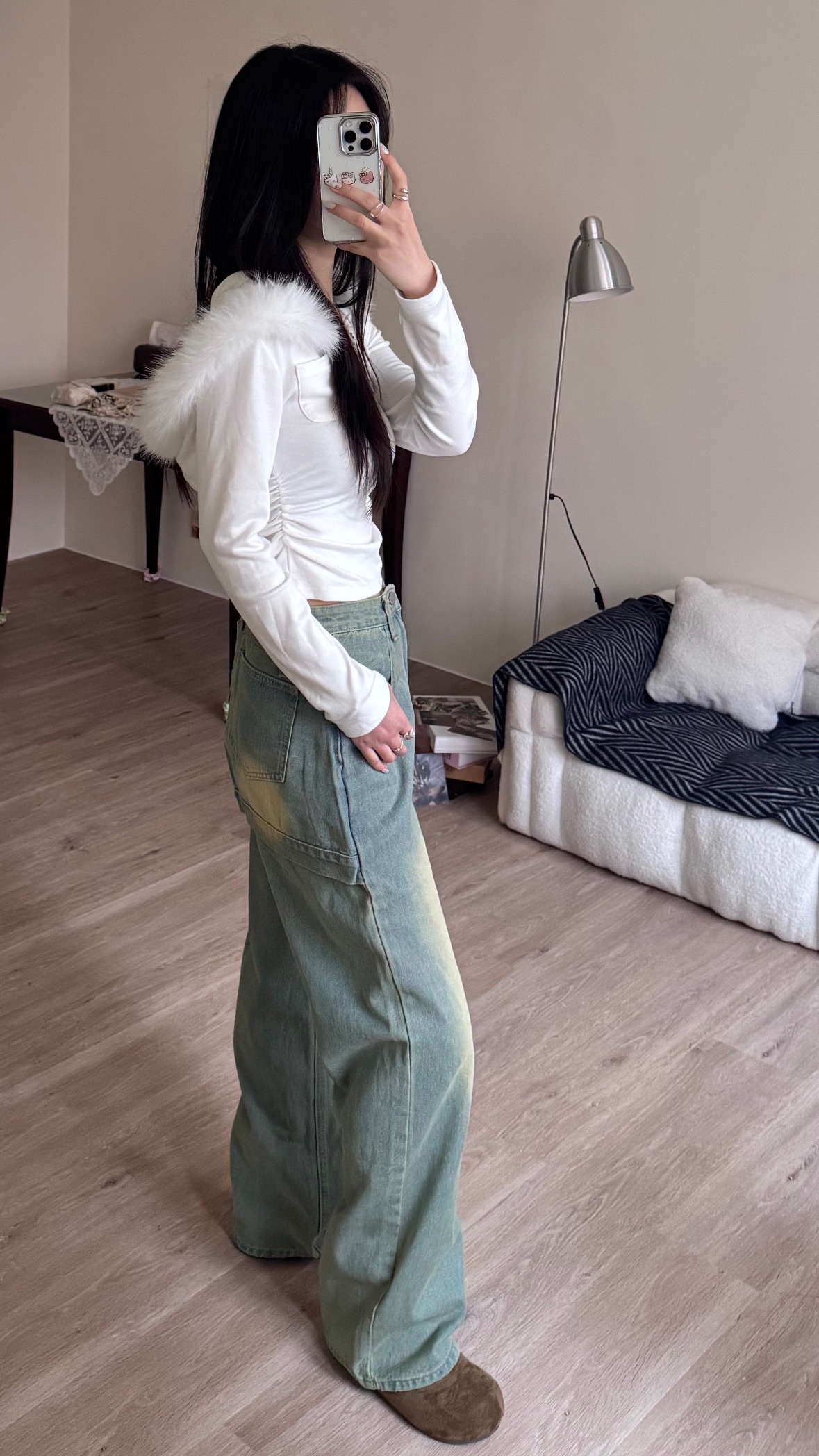 現貨特價款  設計款造型牛仔褲