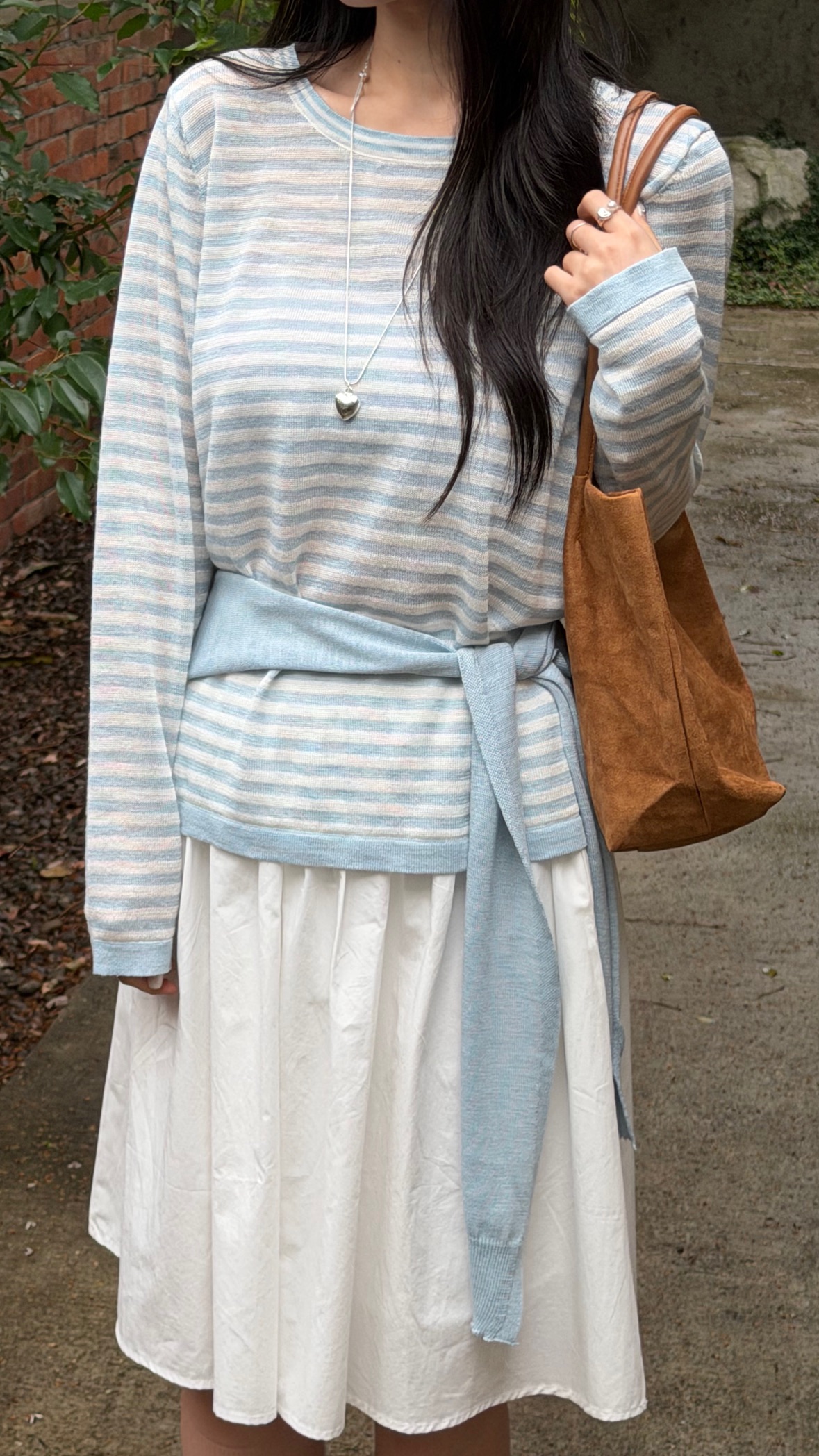 045午後鬆弛!條文棉麻披肩兩件套