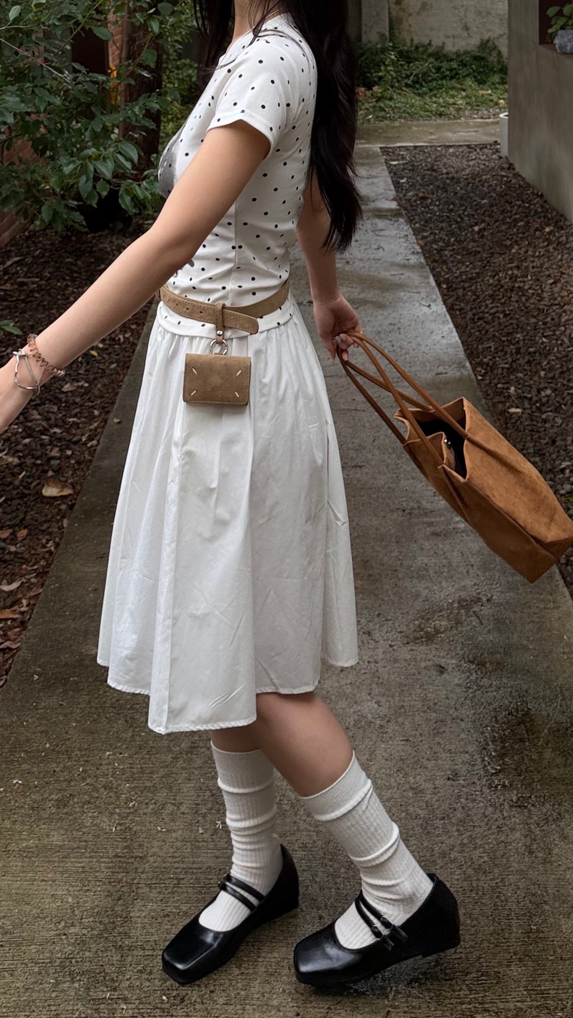 042學院風!後鬆緊A字澎澎裙