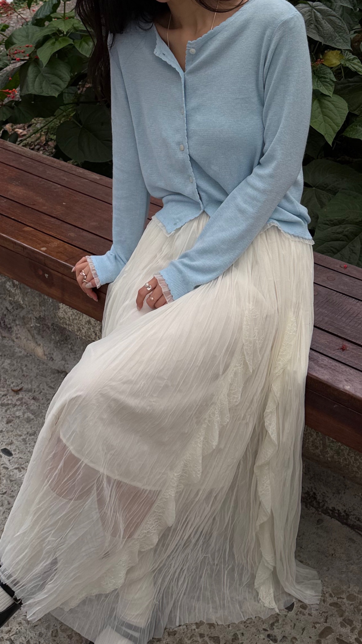 029春漫經典! 蕾絲下擺拼接軟糯針織