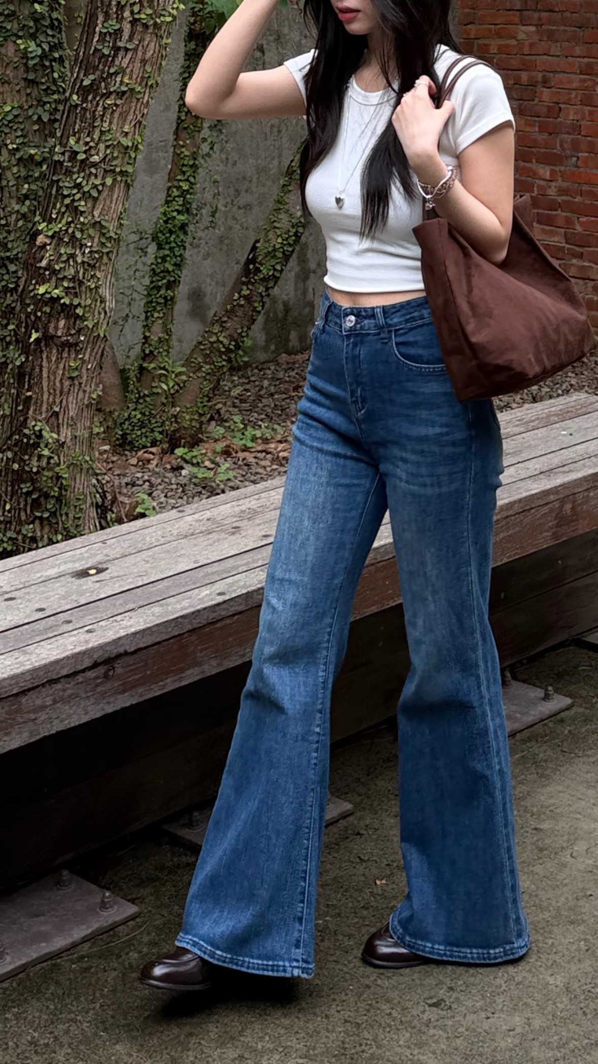 003/大大大推✨高級!好比例高腰喇叭牛仔褲