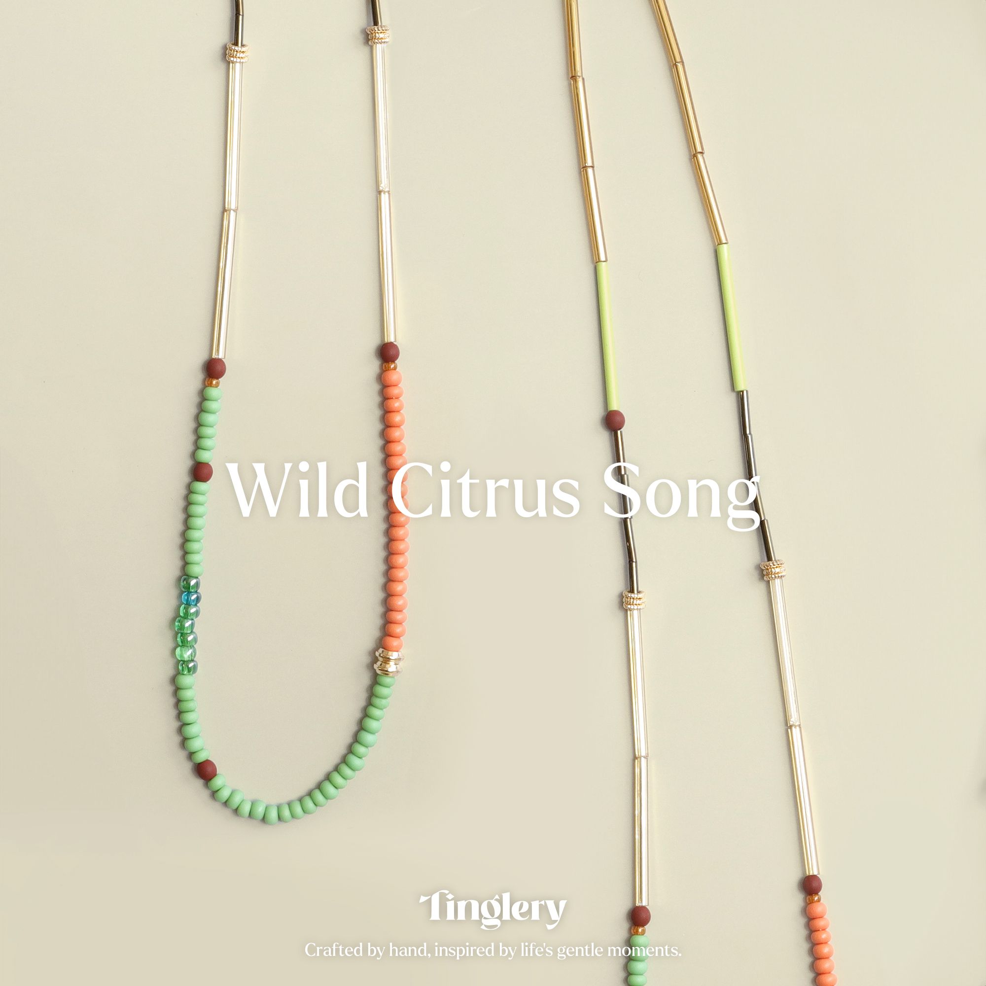 野橘之歌Wild Citrus Song | 手工串珠項鍊 | 秋冬飾品