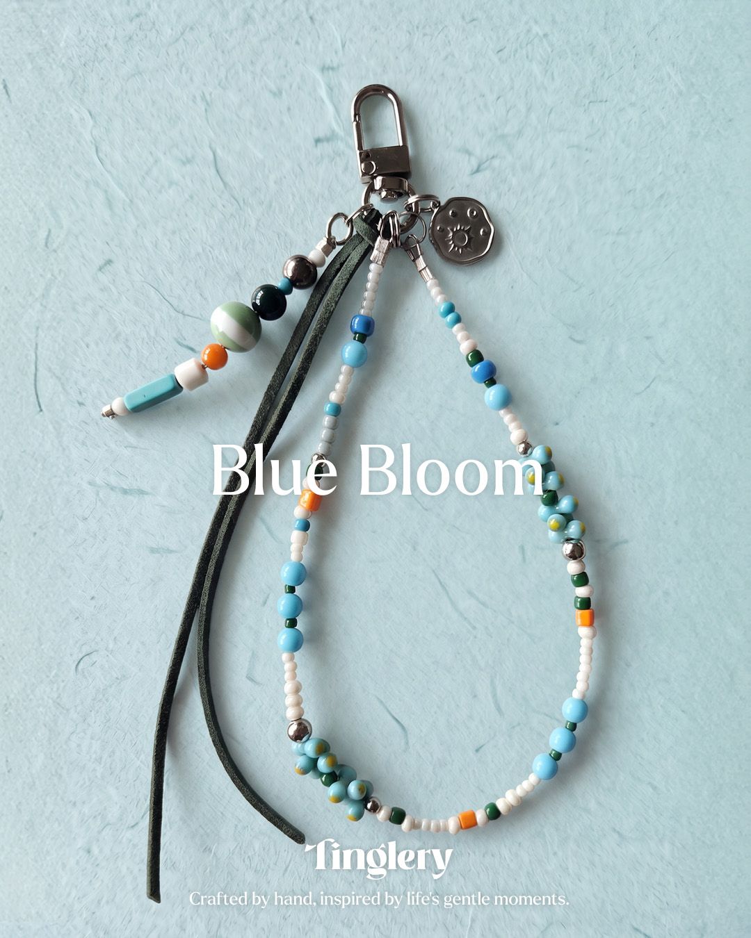森野藍花Blue Bloom 手機鍊 I 配件飾品 I 可客製