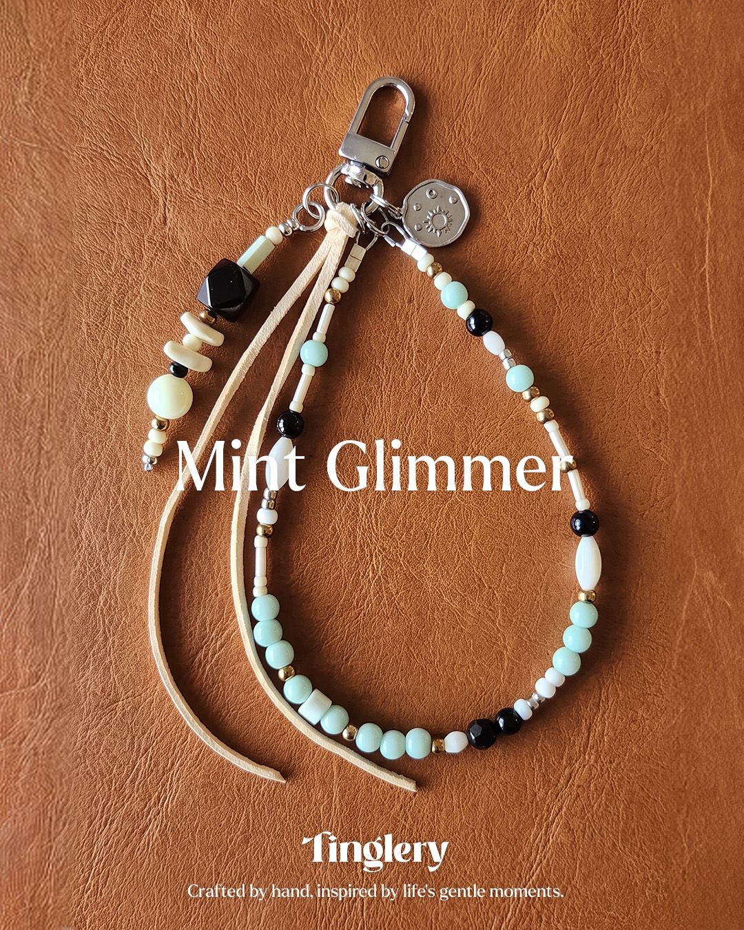 薄荷微光Mint Glimmer 手機鍊 I 手機掛飾 I 手機配件