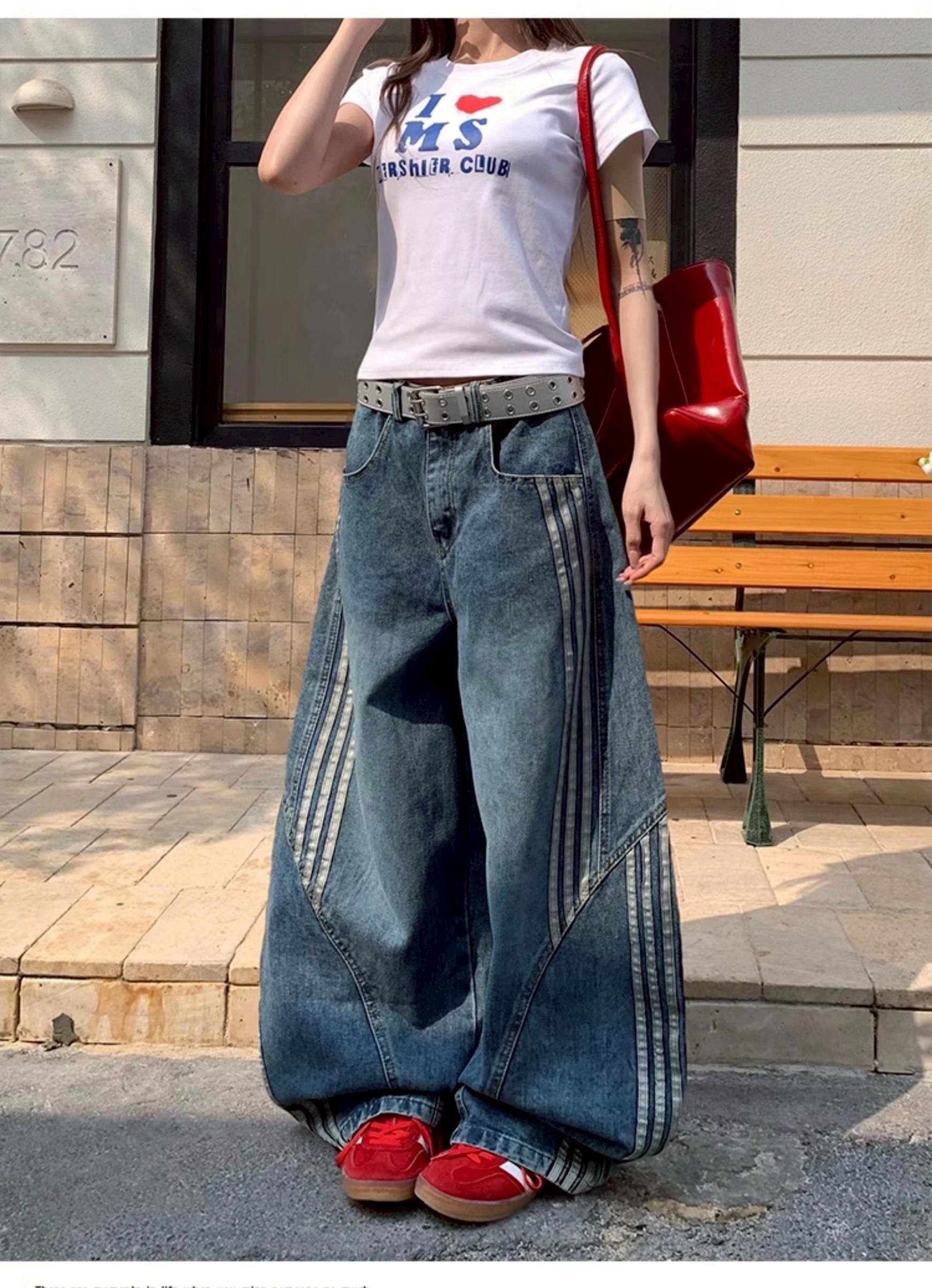 𝐌𝐞𝐫𝐚𝐤𝐢 美式復古水洗解構彎刀牛仔