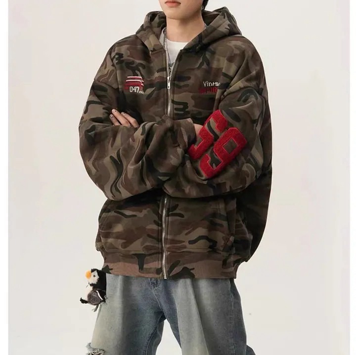 𝐌𝐞𝐫𝐚𝐤𝐢 美式復古刺繡迷彩外套