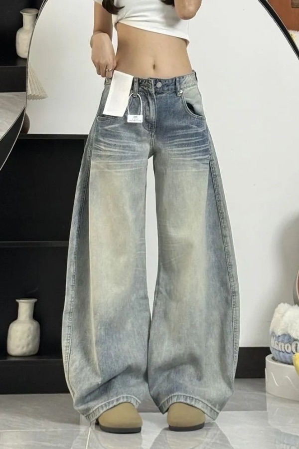 美式復古彎刀褲