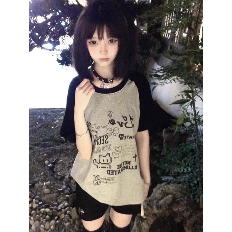 日式復古塗鴉貓咪t恤