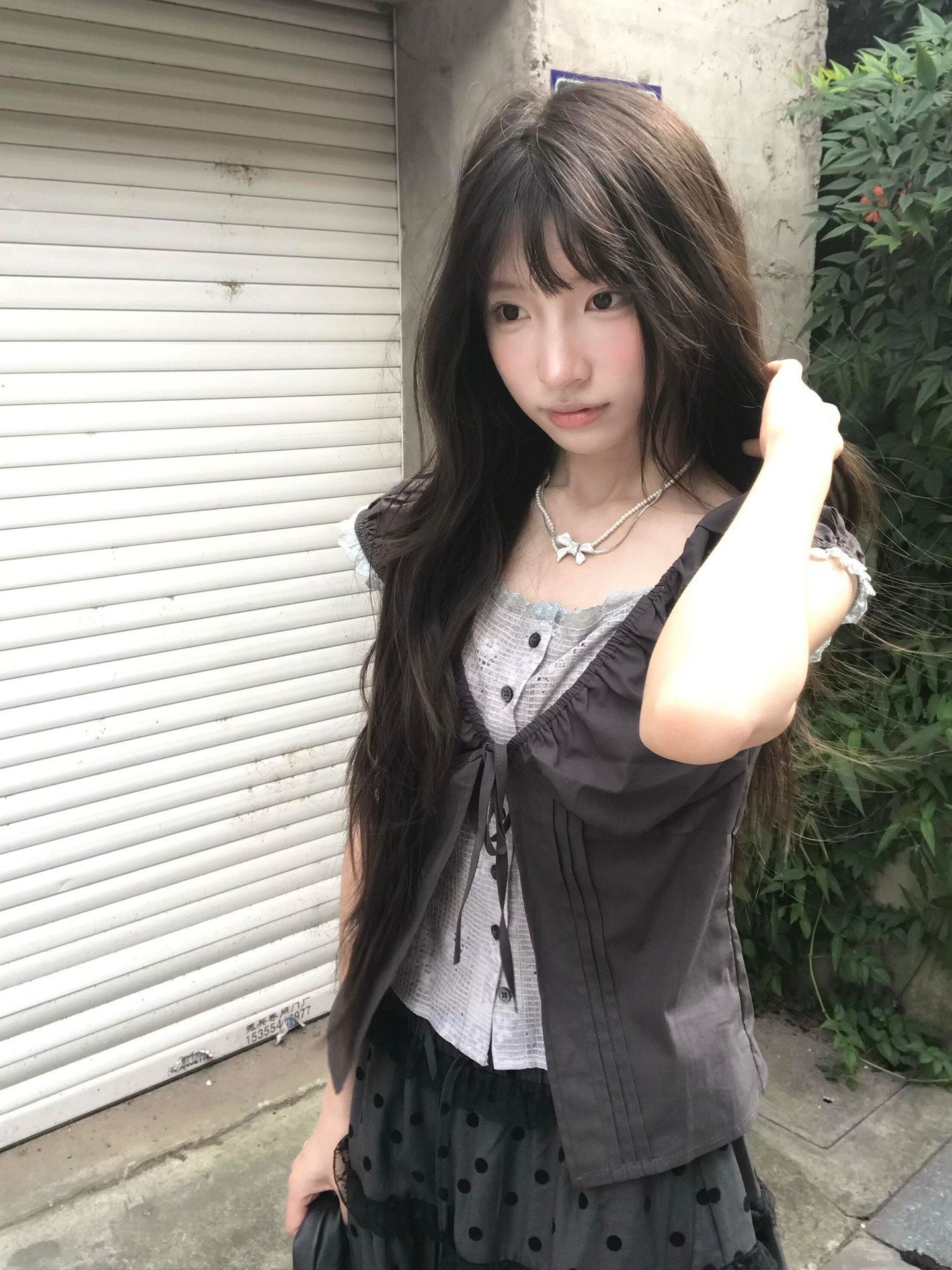 假兩件蝴蝶短袖襯衫