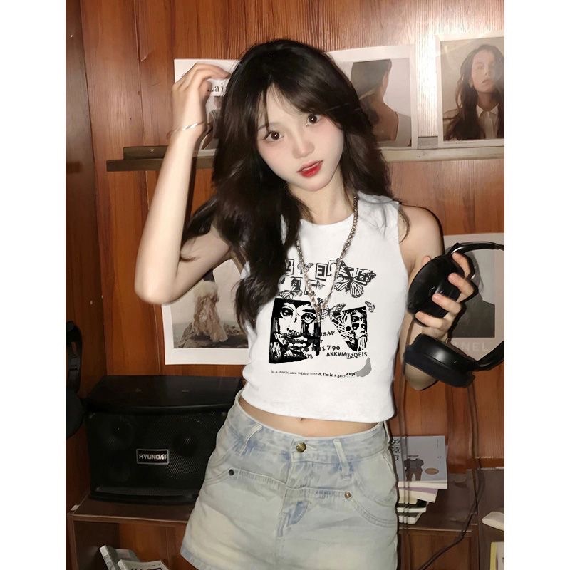 設計感緊身短版上衣