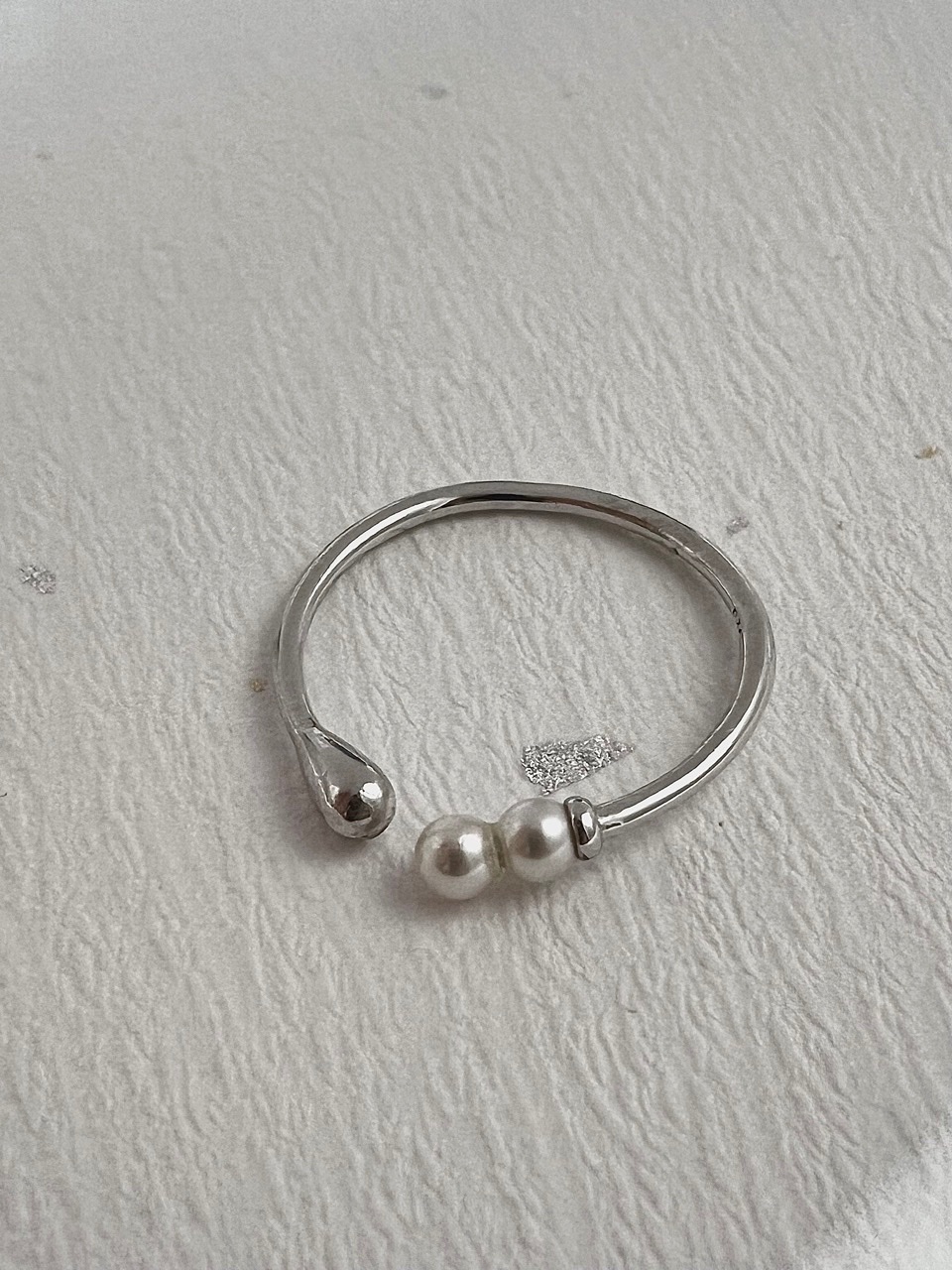 氣質爆款｜正韓925純銀氣質小眾珍珠可調戒指 開口戒指 活戒TSHU-A PROJECT | 蔡計畫 韓國飾品