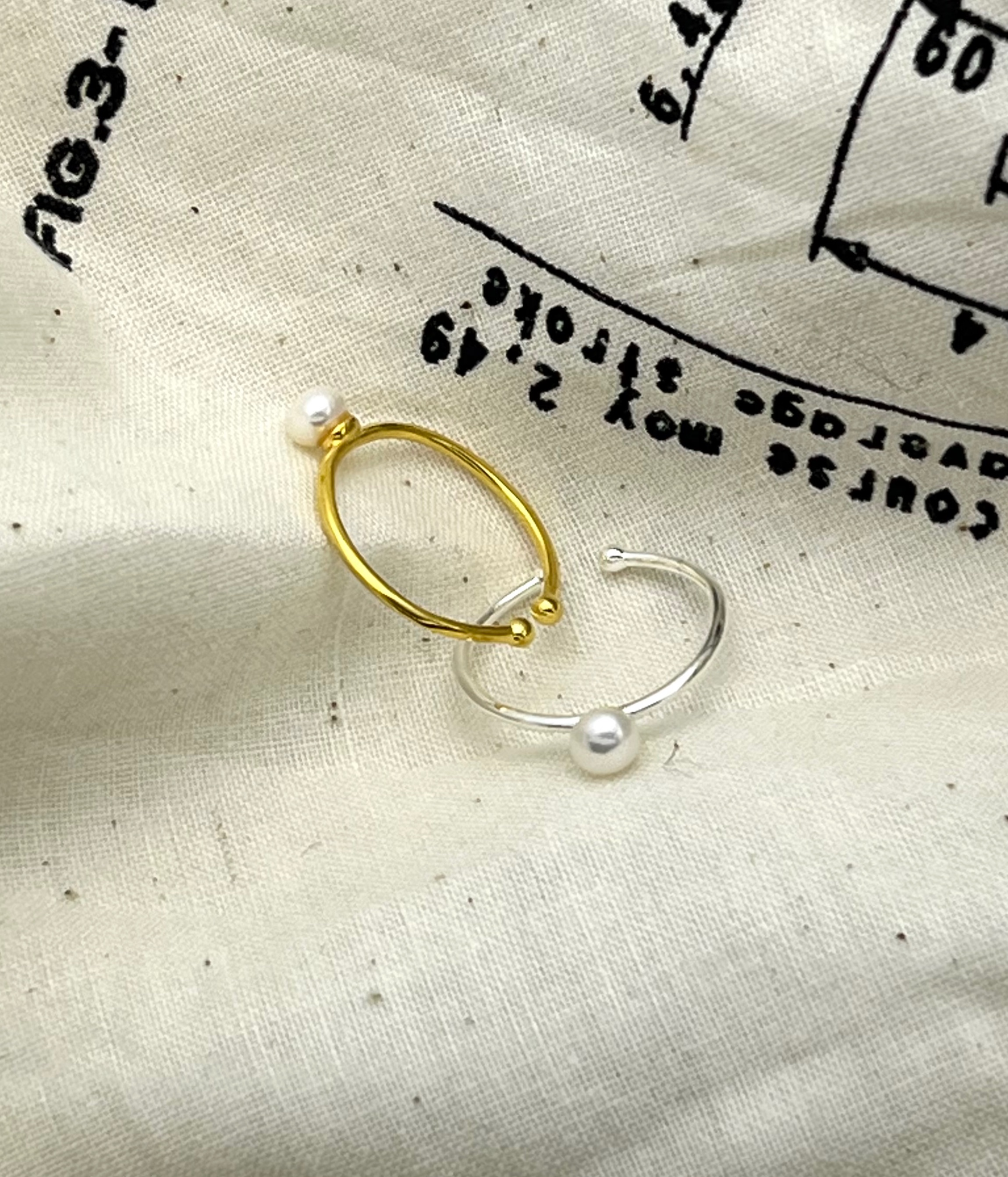 【現貨】925純銀珍珠原點結尾可調戒指 開口戒指  TSHU-A PROJECT  |蔡計畫 韓國飾品