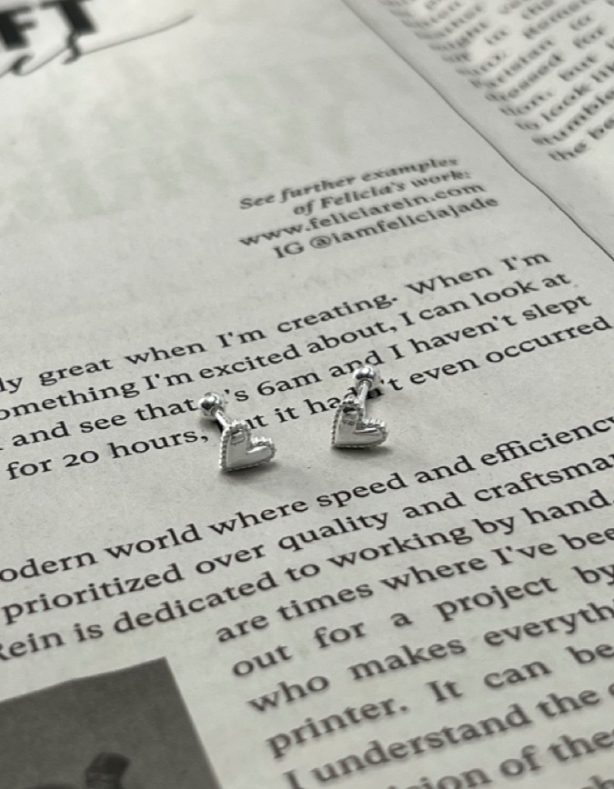 正韓925純銀花邊愛心轉珠耳環 日常配戴  TSHU-A PROJECT | 蔡計畫 韓國飾品