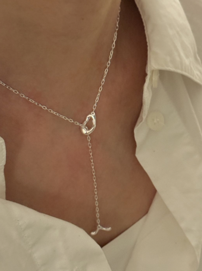 【現貨】魚尾垂光｜正韓925純銀不規則弧形垂墜魚尾OT扣項鍊中長鍊 項鏈｜TSHU-A PROJECT 蔡計畫 韓國飾品