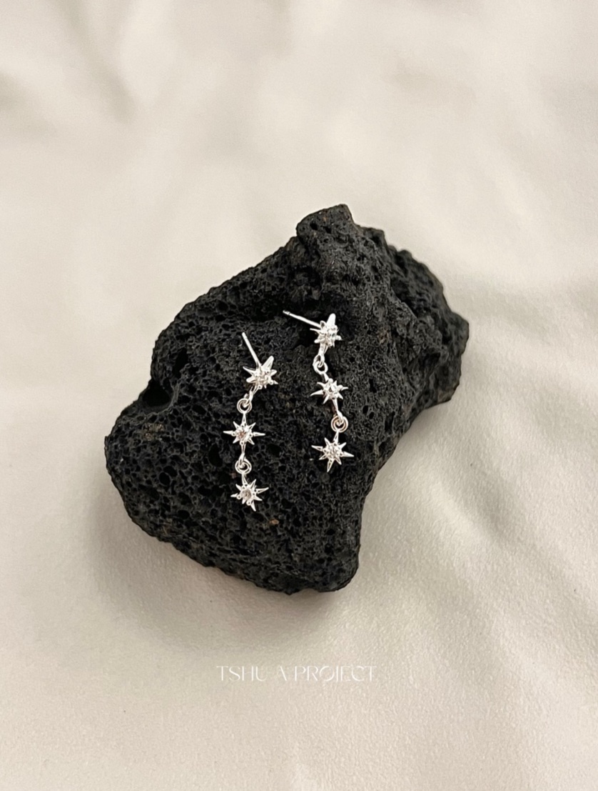 星軌｜正韓925純銀日月垂墜耳針耳環 流蘇耳環 垂墜耳環 TSHU-A PROJECT |蔡計畫 韓國飾品