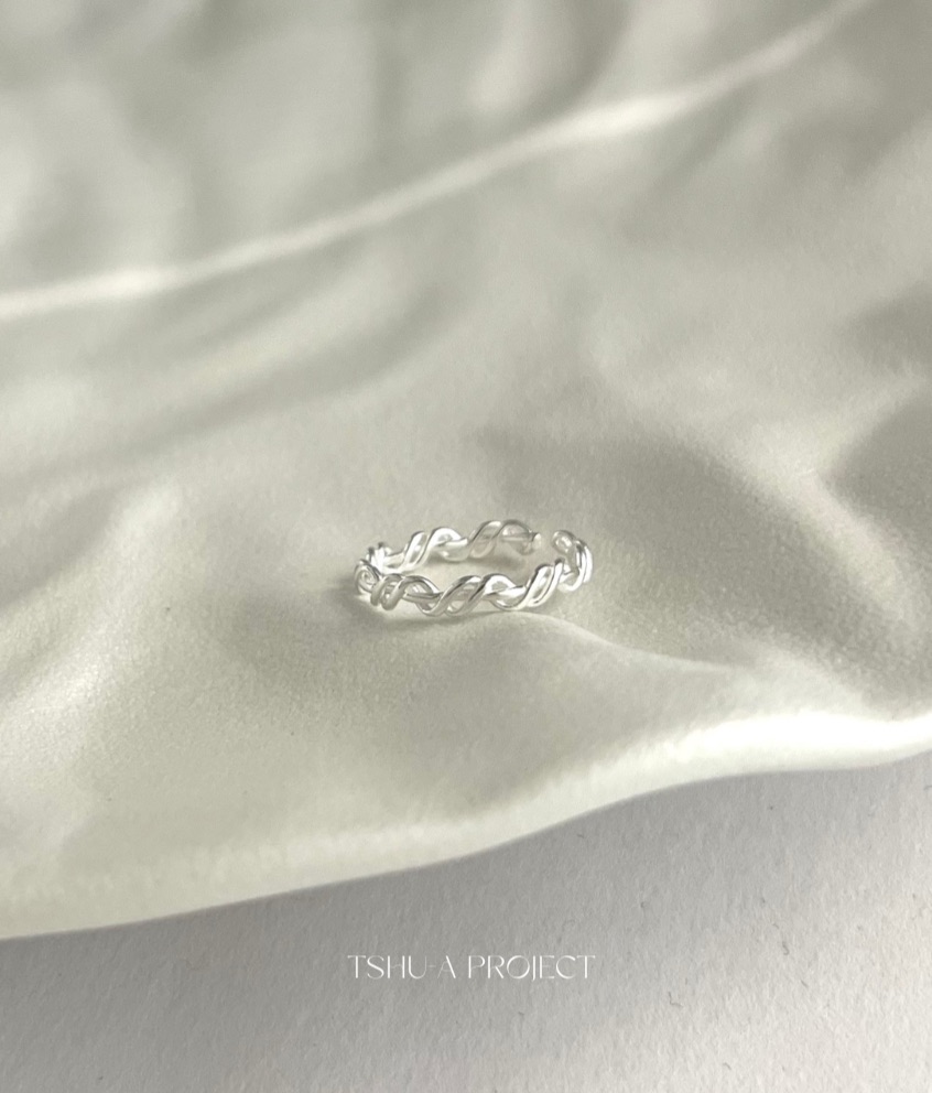 輕波 light wave｜正韓925純銀扭鍊開口戒指 可調戒指｜TSHU-A PROJECT 蔡計畫 韓國飾品