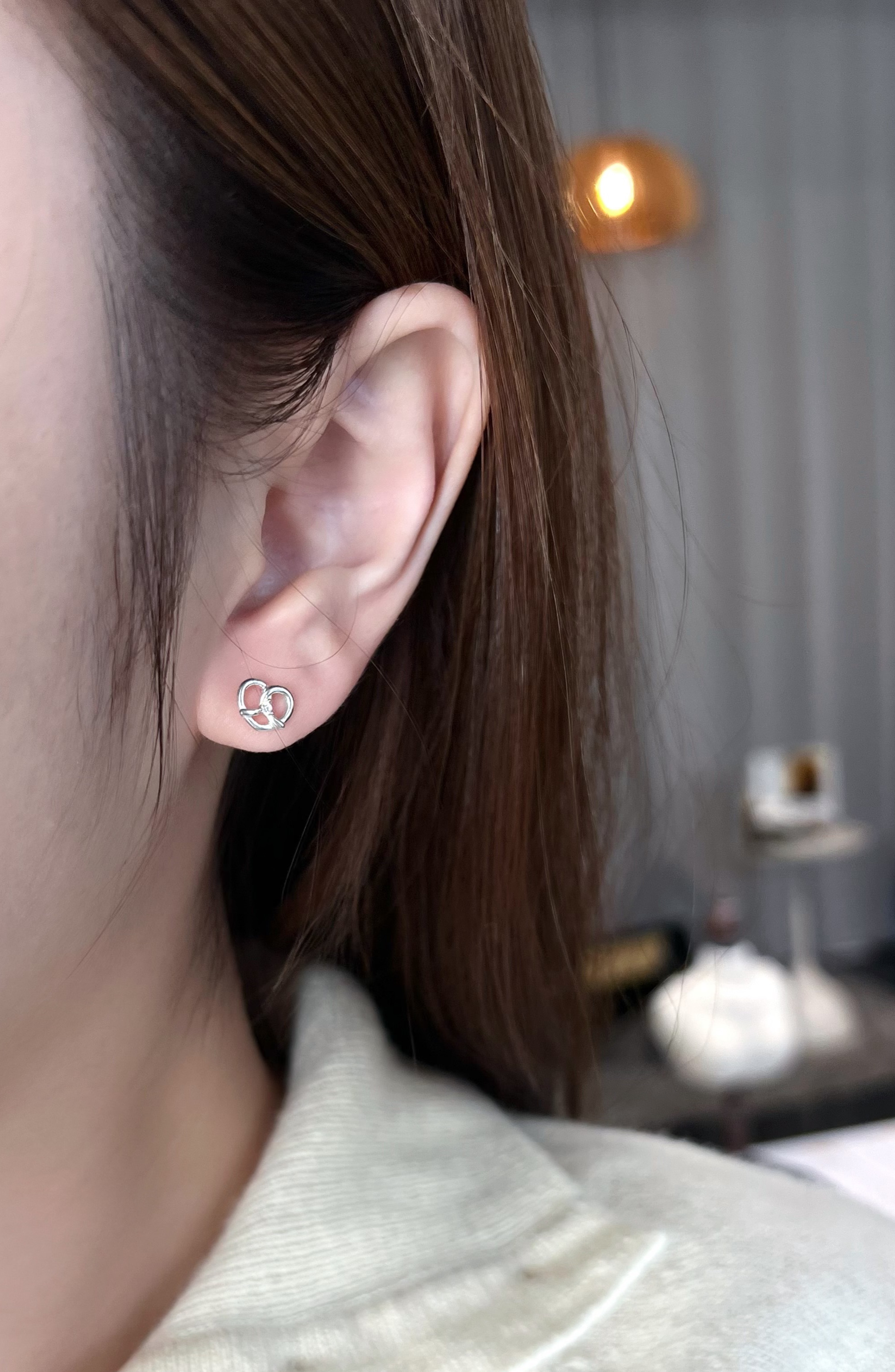 cookie twist | 正韓925純銀蝴蝶餅乾鋯石轉珠耳環 閉鎖式TSHU-A PROJECT 蔡計畫 韓國飾品