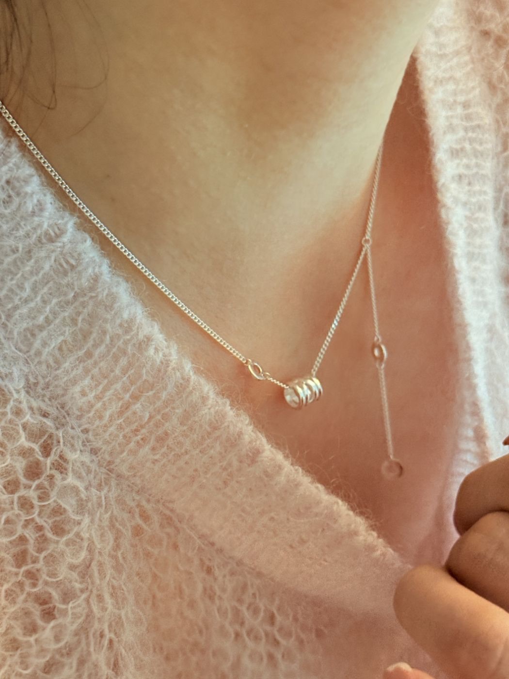 圈序｜正韓925純銀經典圓環後圈墜飾長項鍊 項鏈 TSHU-A PROJECT 蔡計畫 韓國飾品