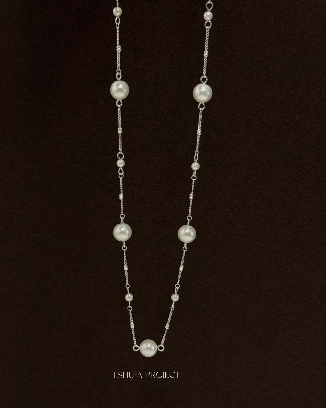 錯落珍鍊｜正韓925純銀珍珠交錯項鍊 項鏈 TSHU-A PROJECT 蔡計畫 韓國飾品