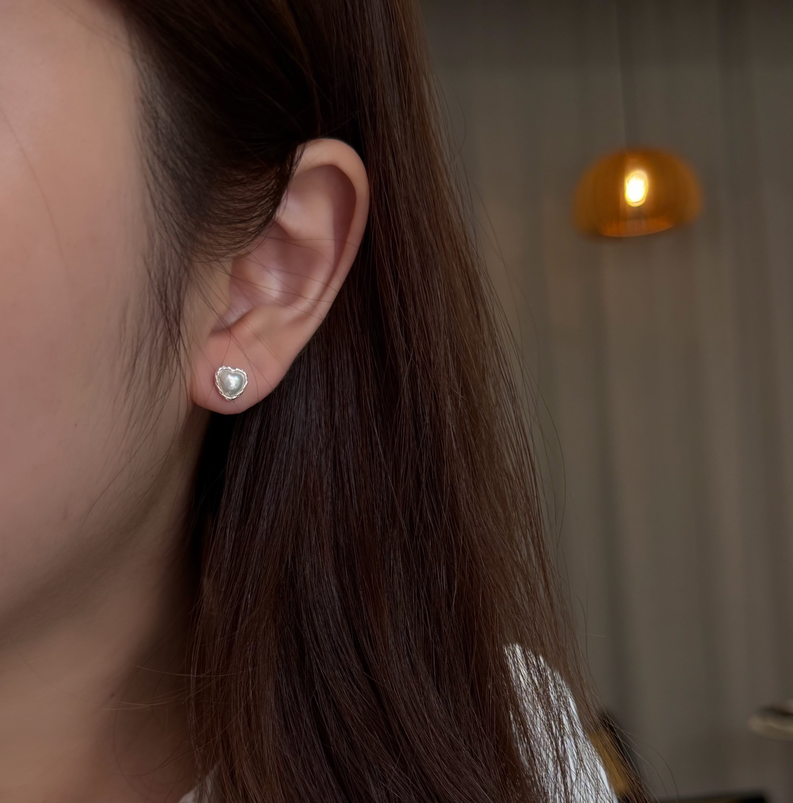 織心｜正韓925純銀編織滾邊愛心耳針耳環 珍珠耳環TSHU-A PROJECT 蔡計畫 韓國飾品