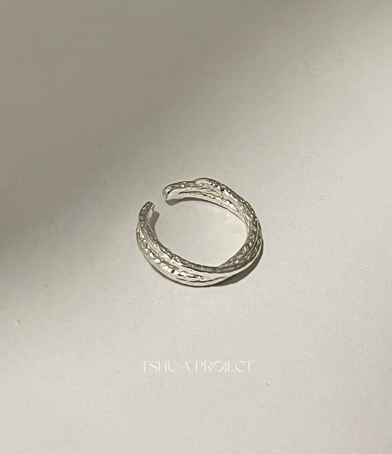 沉銀｜925純銀份量感線條開口戒指 可調戒圍 TSHU-A PROJECT  |蔡計畫 韓國飾品