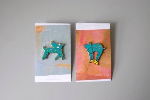 Mr. Cloudy金屬胸章