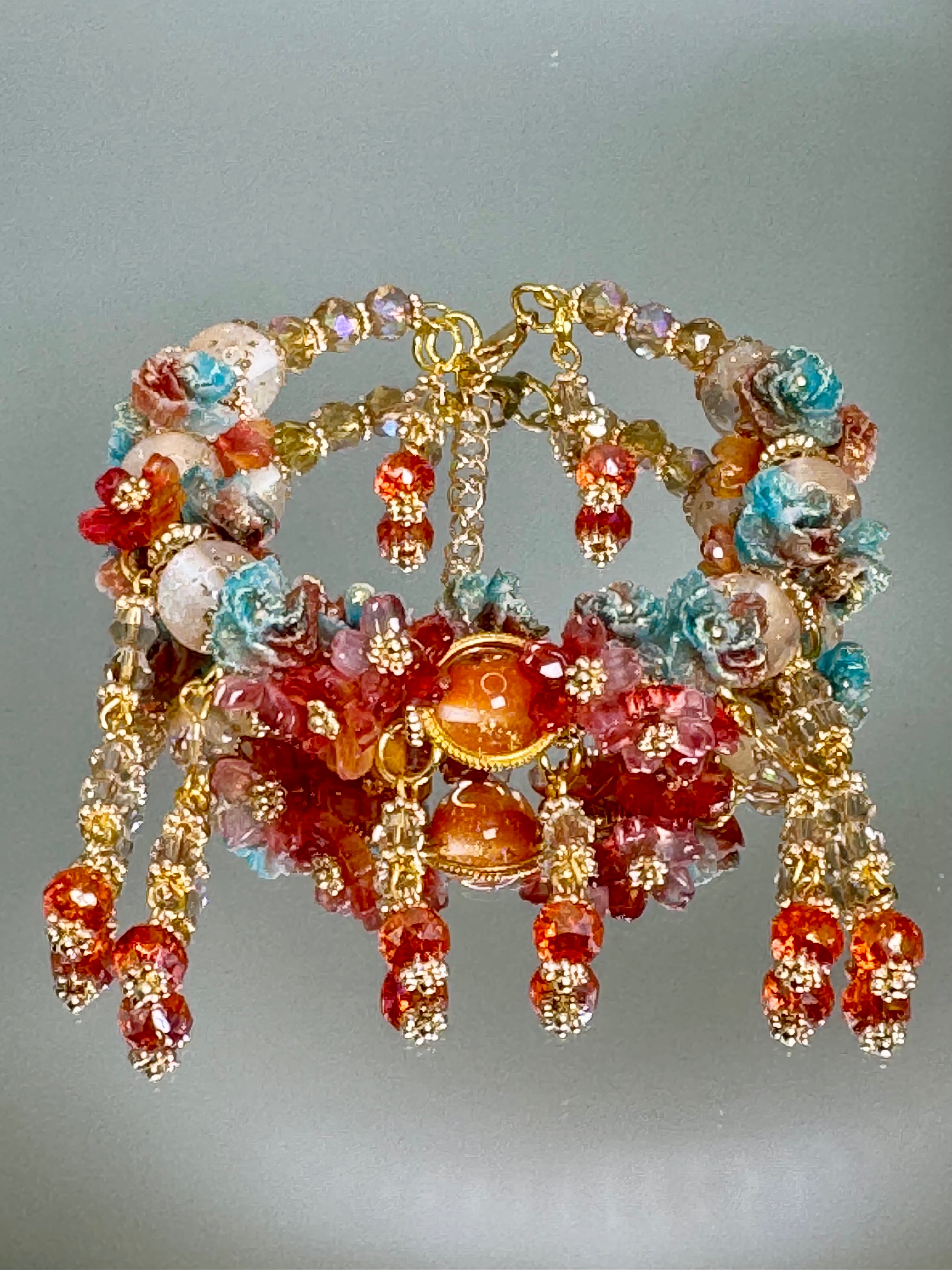 樹脂雕花手鍊～夜光雕花QA 32串珠手鍊