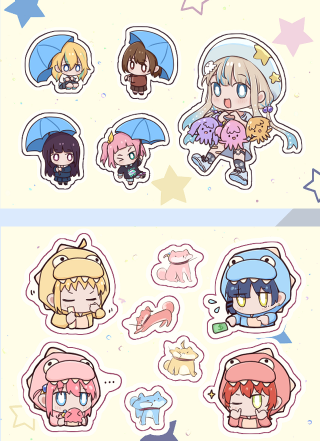 夜晚的水母不會游泳 孤獨搖滾貼紙 A7貼紙（分售）