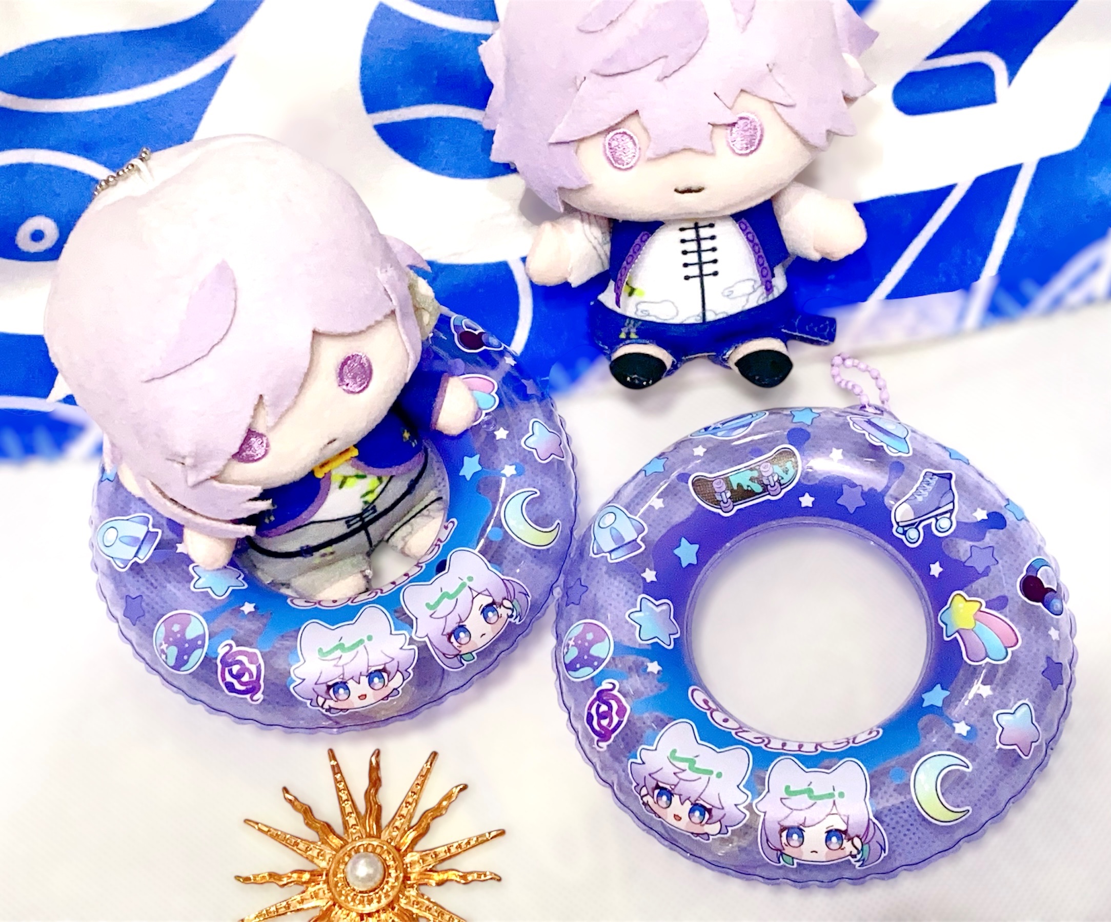 雙子充氣泳圈吊飾