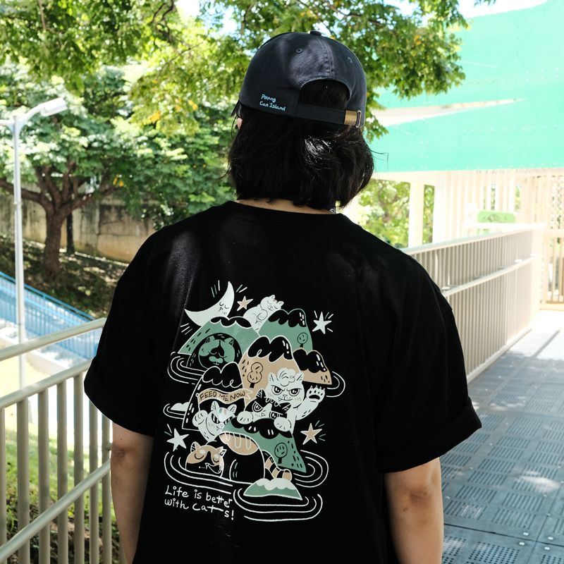 黑色貓島 T / 夜間貓島