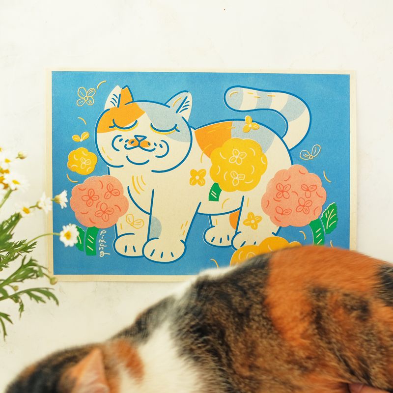 貓與花海報孔版印刷 A4 海報1.0 / 6 款