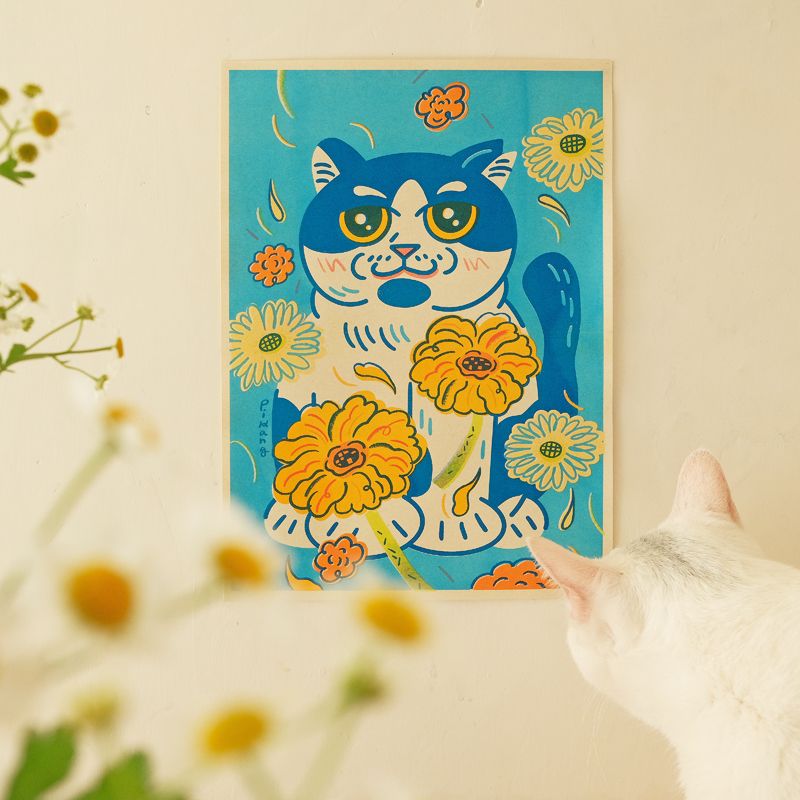 貓與花孔版印刷 A4 海報2.0 / 5 款