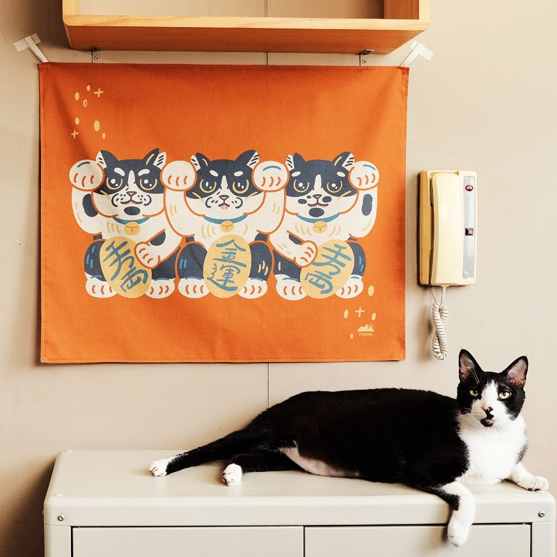 招財貓島民掛布橘色 / 3 款