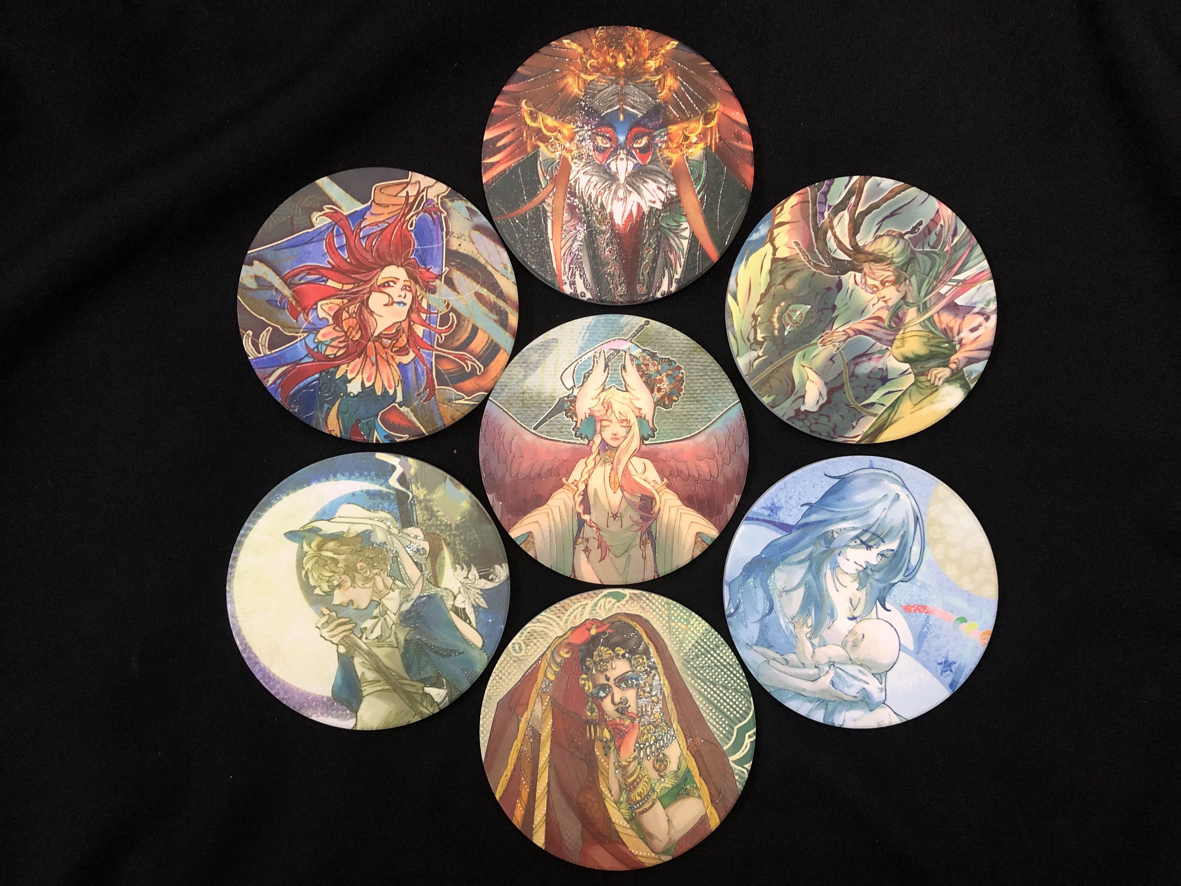 原創陶瓷杯墊區（有上光亮晶晶的✨）（每款只有一個賣完不再販）