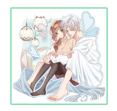 【代理】【同人周邊】未定小情侶甜蜜日常放閃壓克力色紙（附對應貓貓小方卡）