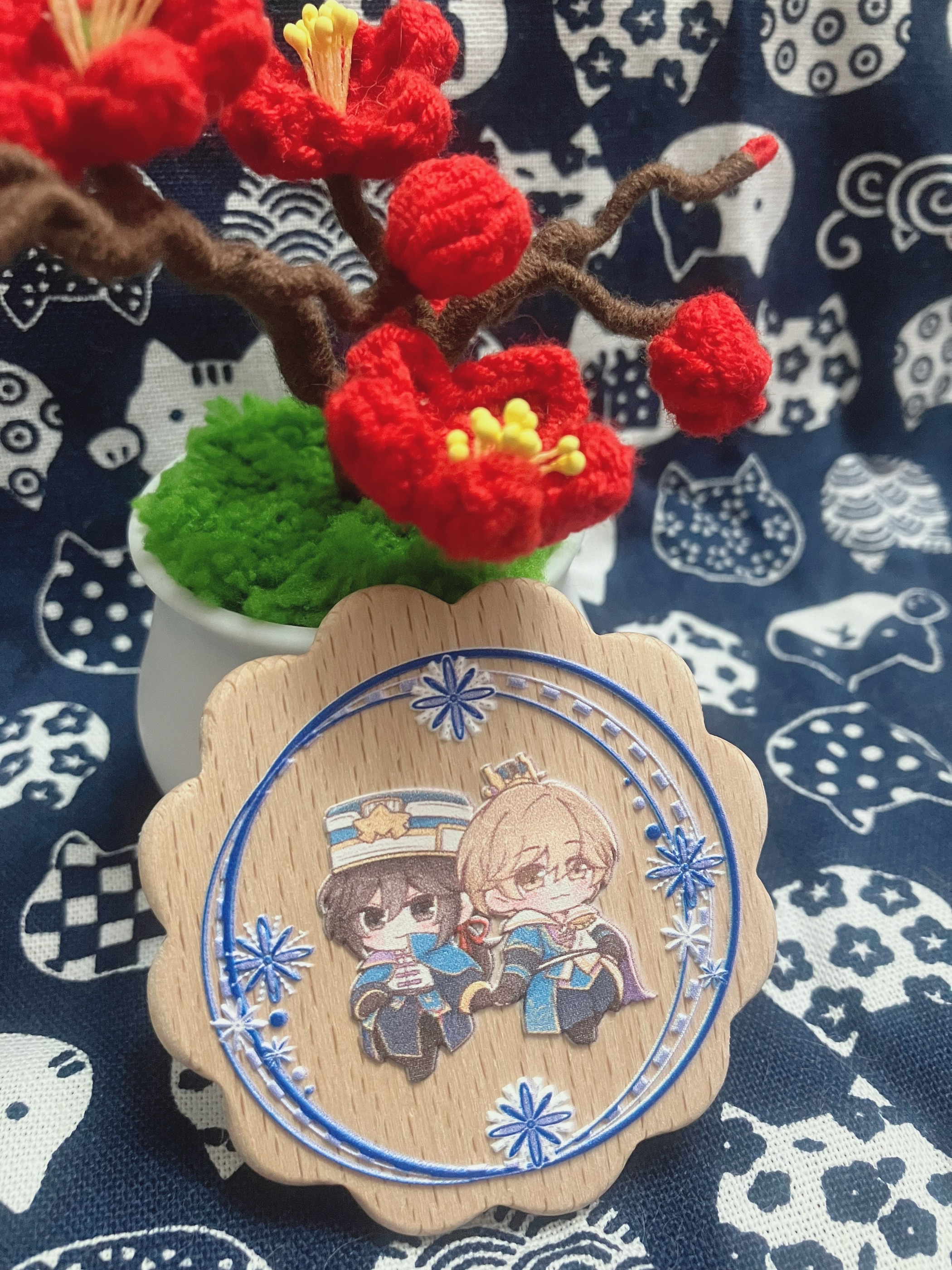 浮雕木片_花邊圓款